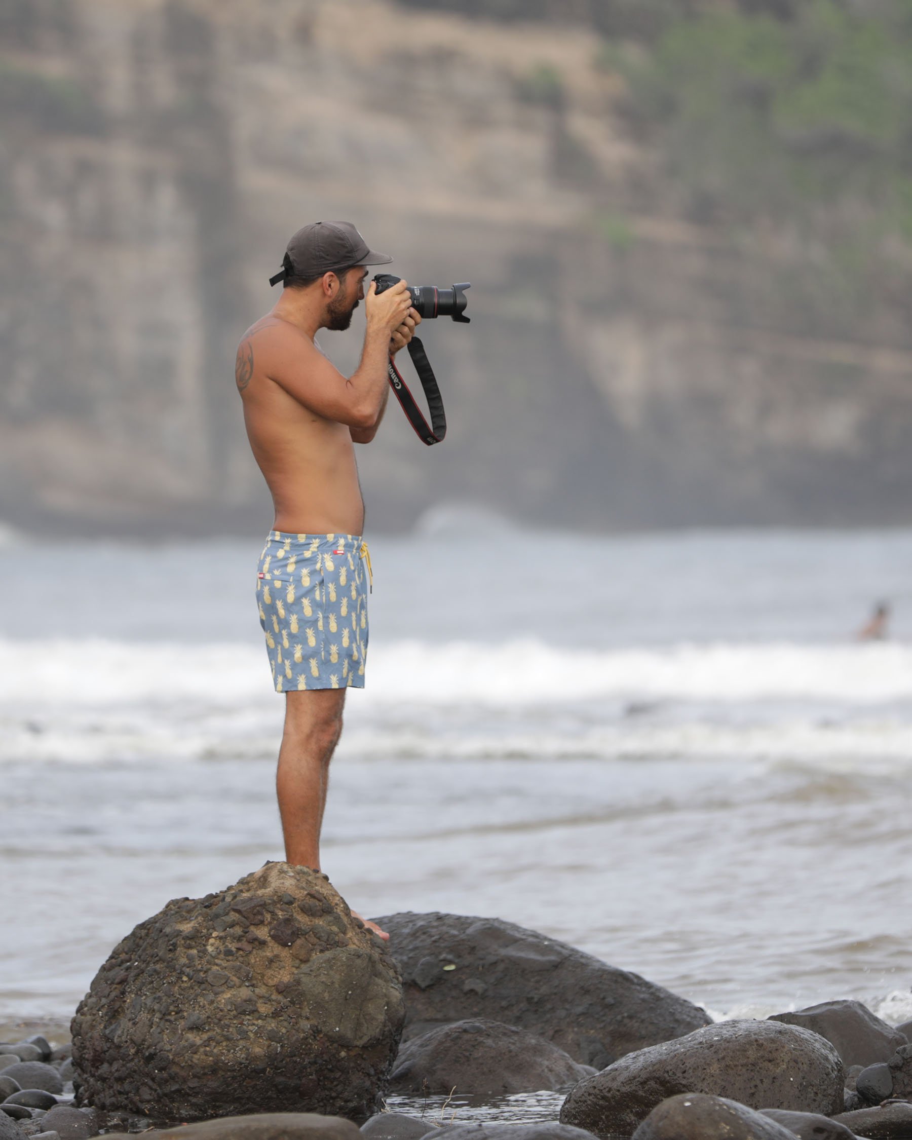 HAMABE Volley Swimsuit with Mesh Lining Pineapple 03100006 - View1