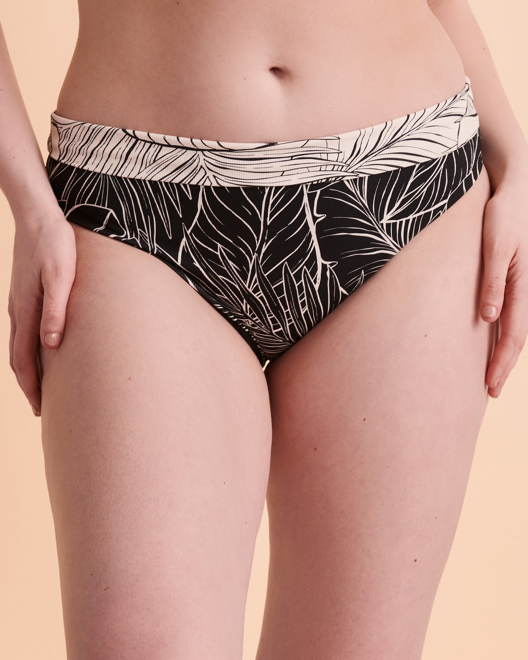 SKYE Bas de bikini jambe haute Rachel MESMERIZE Imprimé noir SK72754 - View1