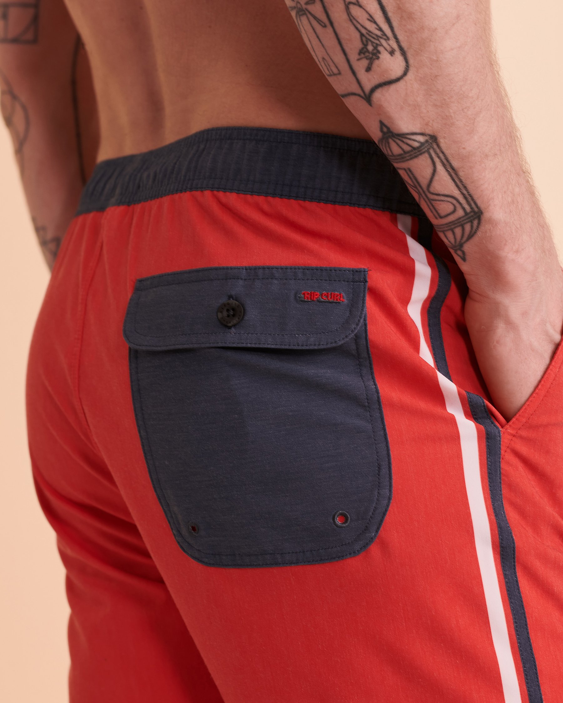 RIP CURL Maillot volley SURF REVIVAL Rouge rétro CBO3F8 - View2