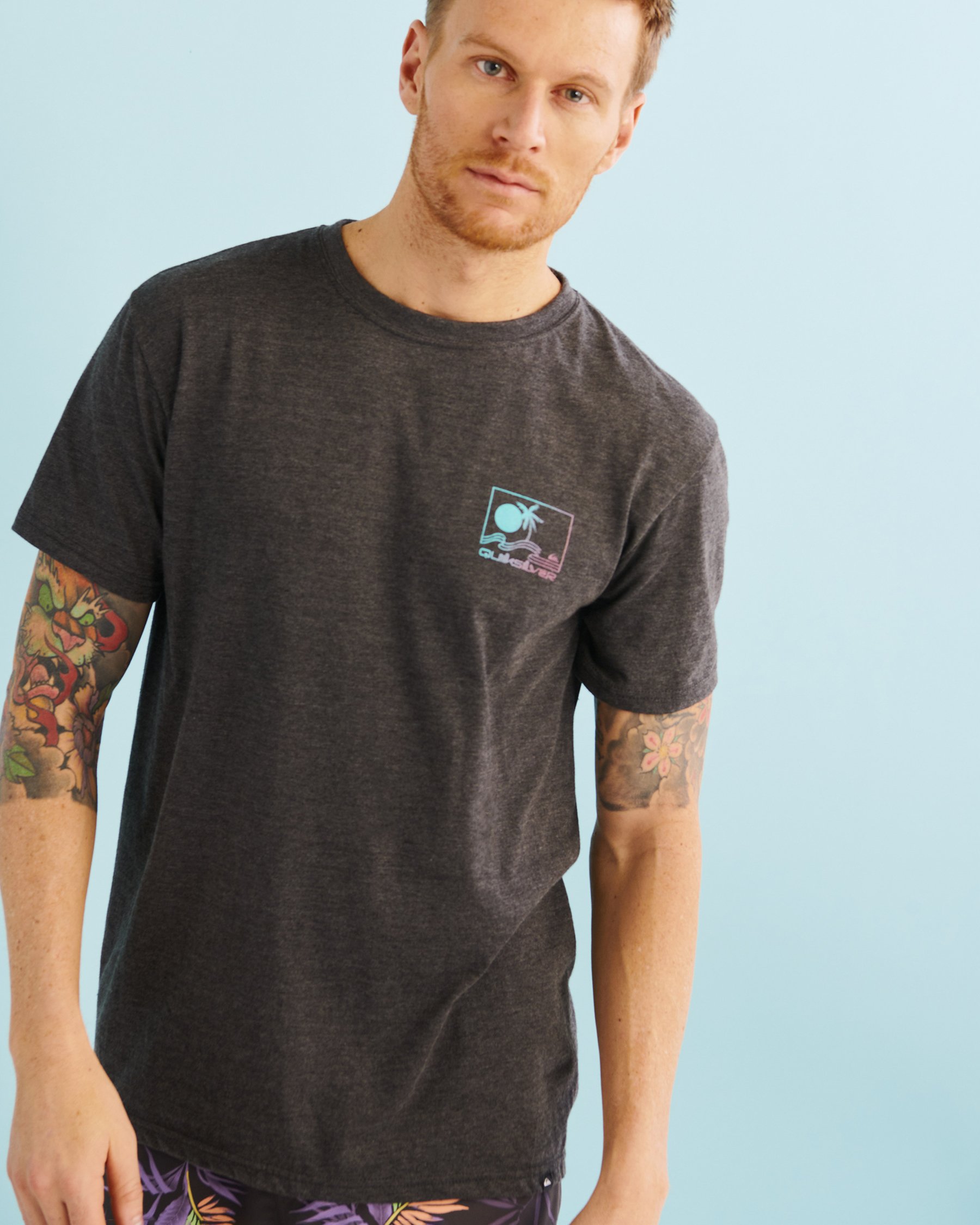 QUIKSILVER VIBES BUILDER MOD T-shirt Charcoal AQYZT08402 - View2