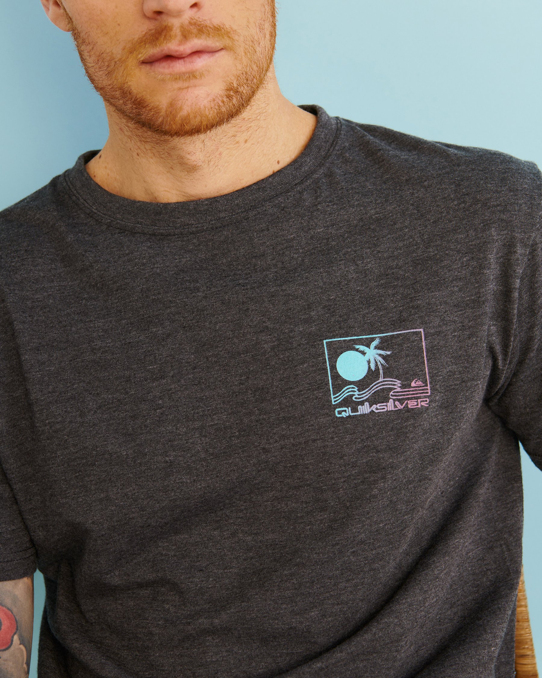 QUIKSILVER VIBES BUILDER MOD T-shirt Charcoal AQYZT08402 - View4