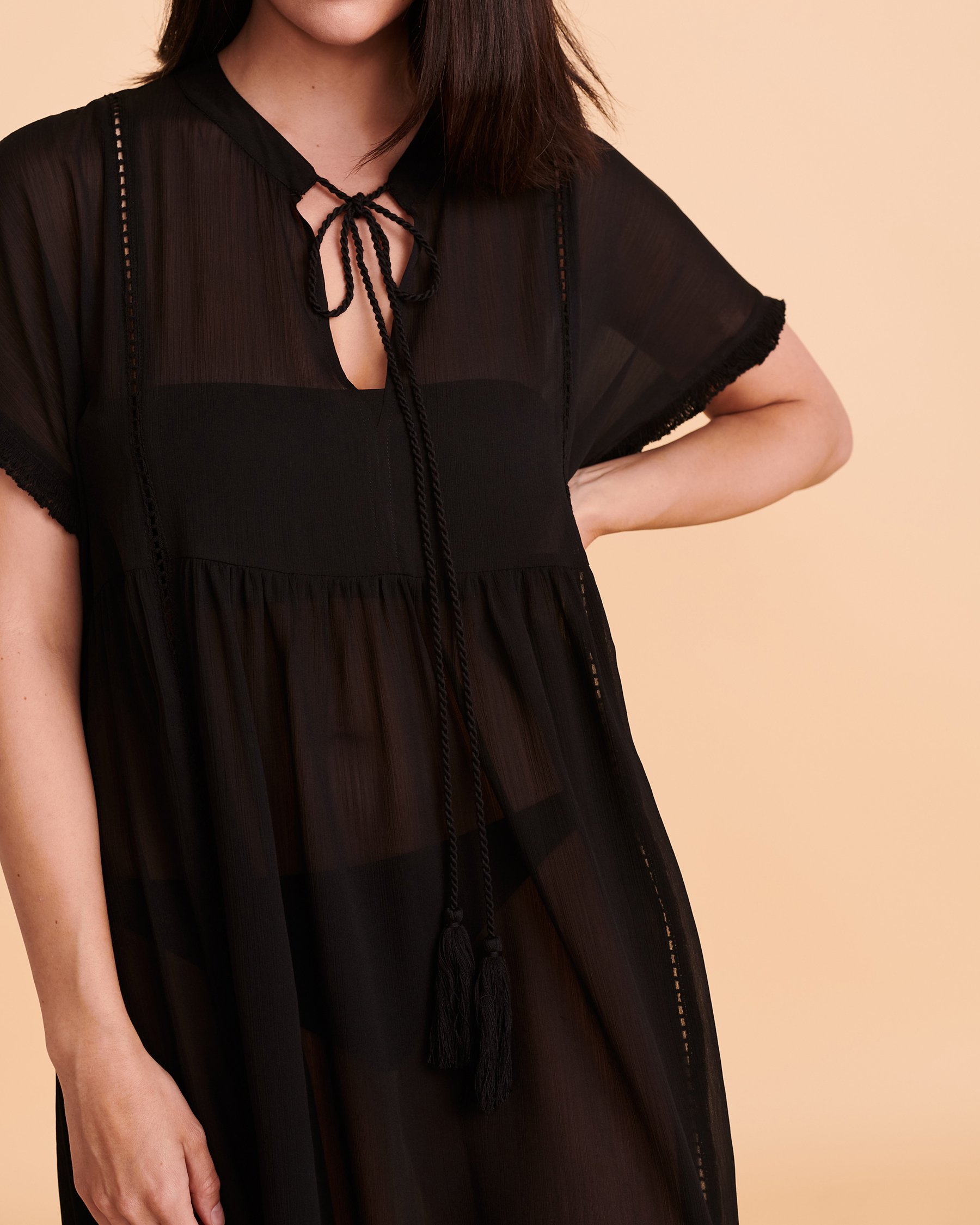 BLEU ROD BEATTIE GYPSET Chiffon Short Dress Black RBGS23870H - View3