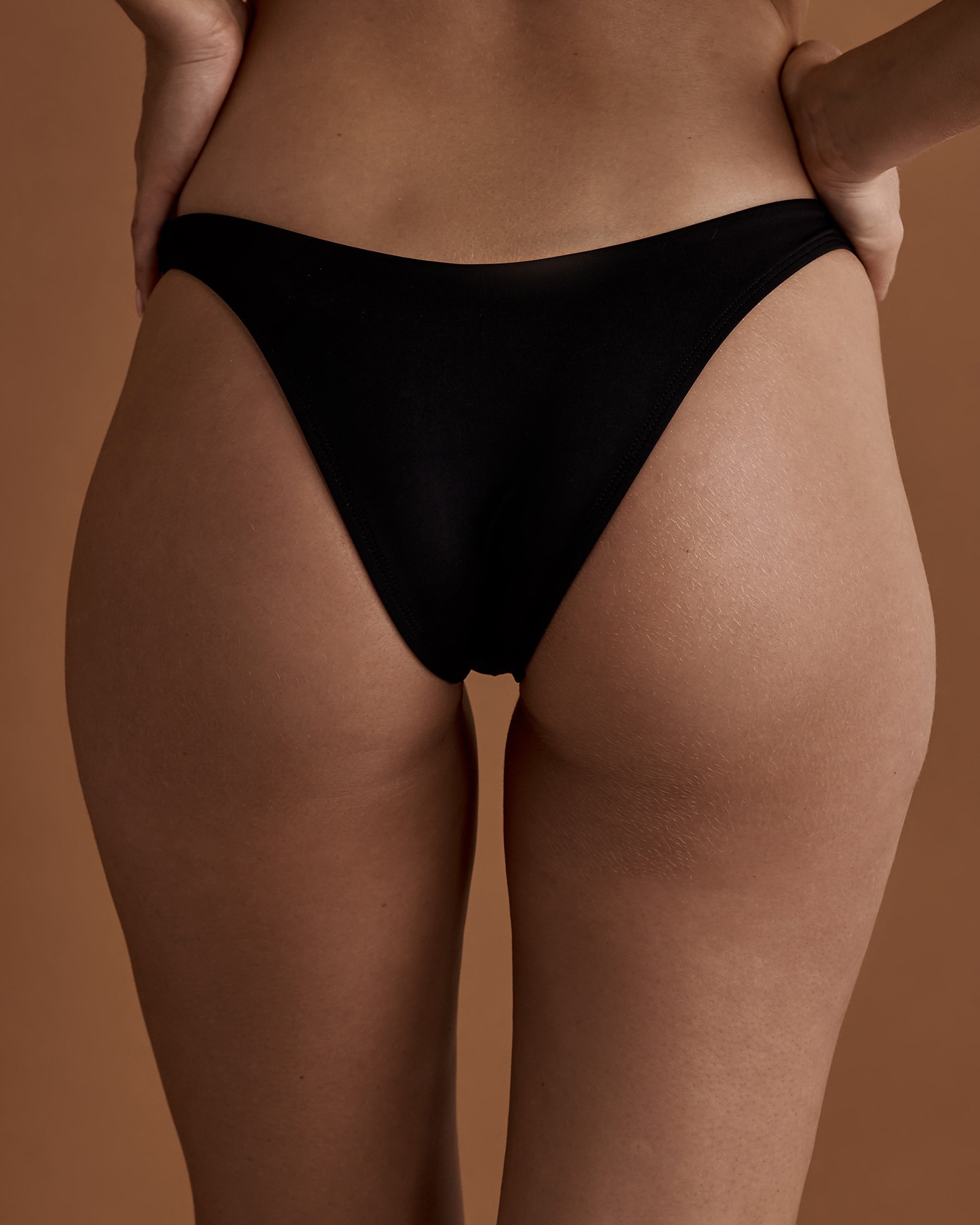 VITAMIN A California High Leg Bikini Bottom Black 812B - View2