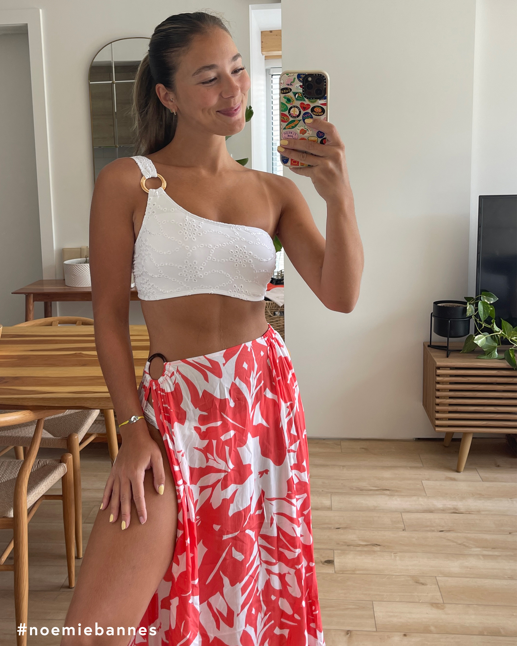 ANNE COLE COASTAL PALM Sarong Coral print 22MC53318 - View2