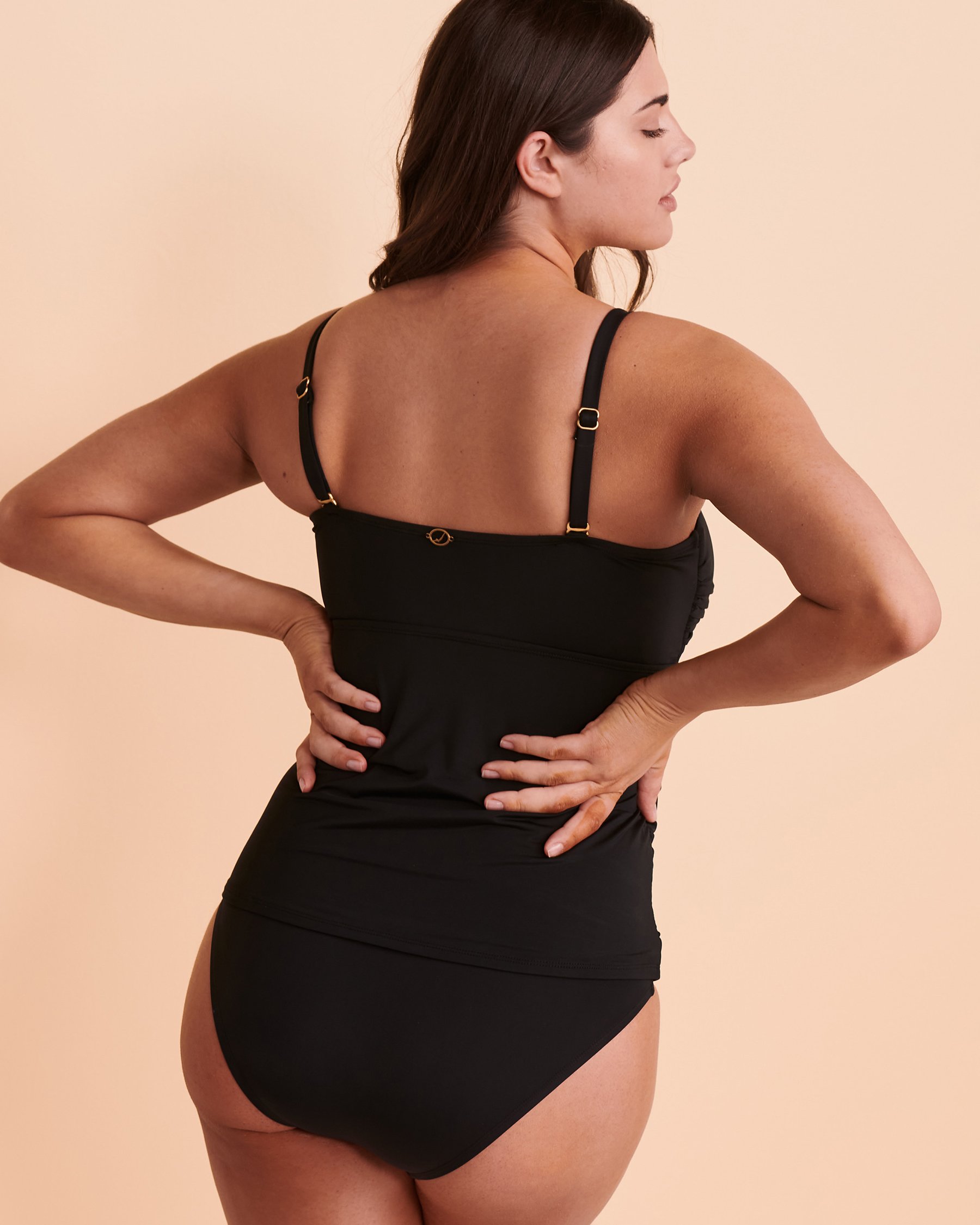 JANTZEN Haut tankini bandeau SOLID Noir JZ21009T - Voir3