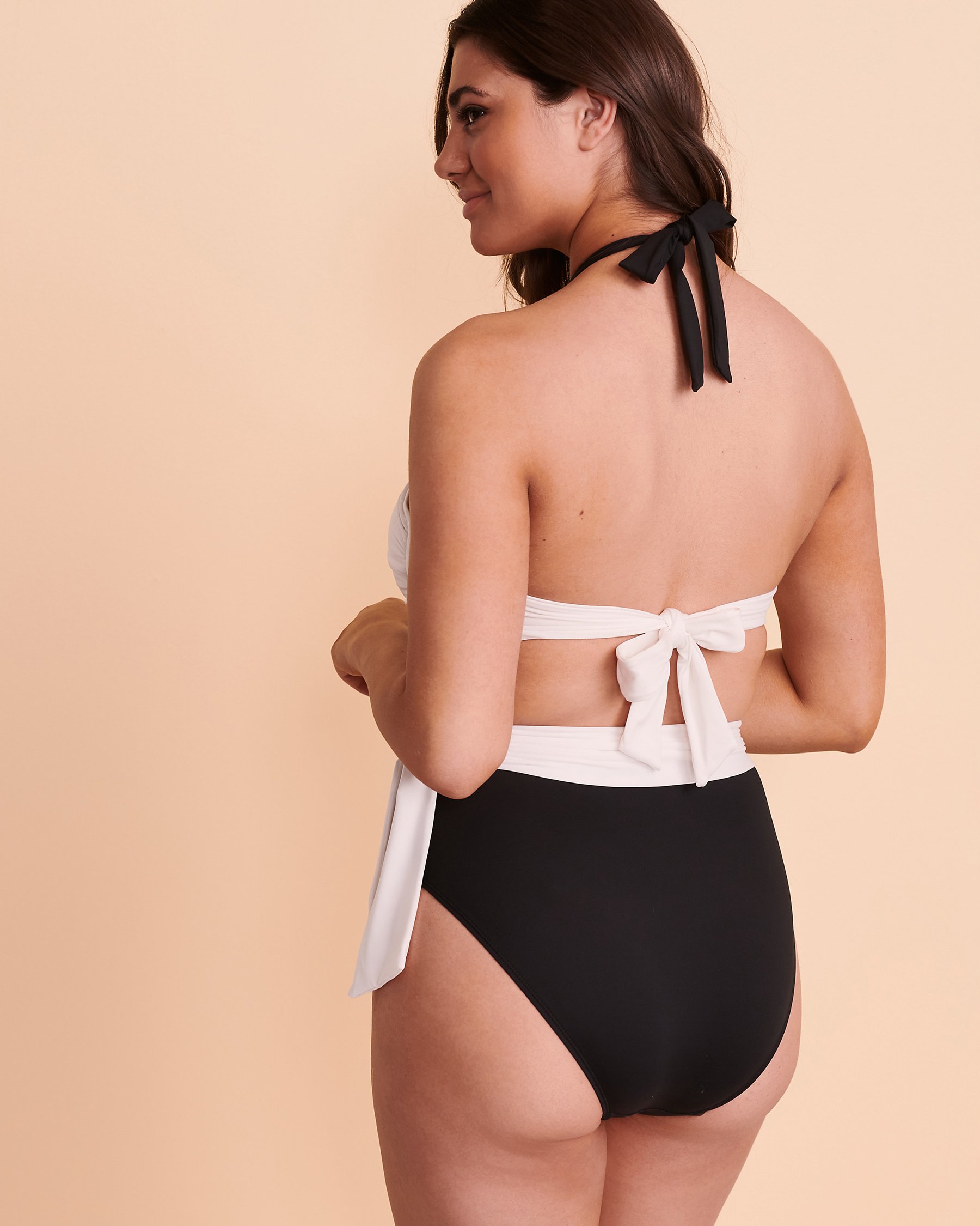 RALPH LAUREN BEL AIR Halter Bandeau Bikini Top Black and white 20110131 - View2