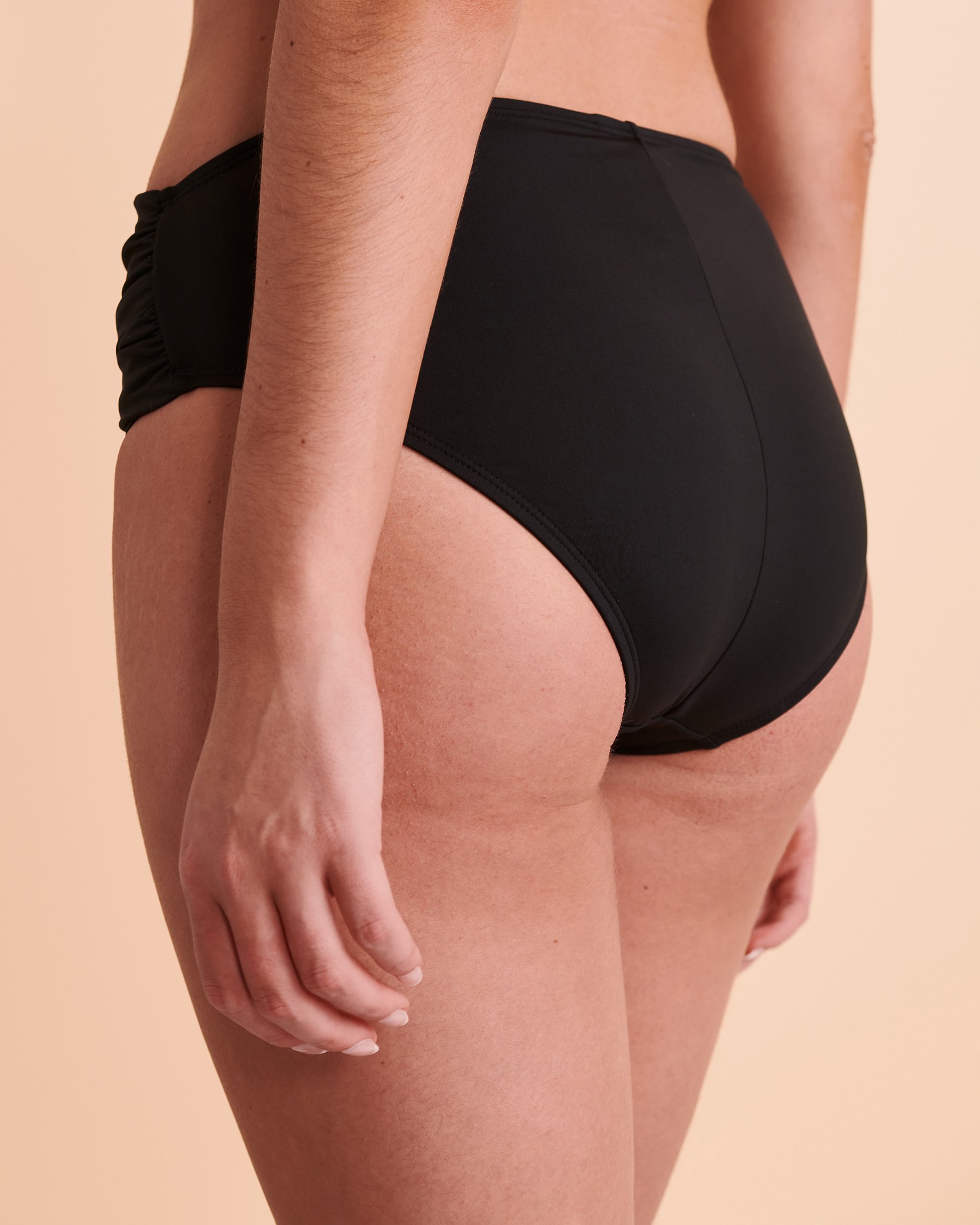 LA BLANCA ISLAND GODDESS Mid Rise Bikini Bottom Black LB1IG97 - View3