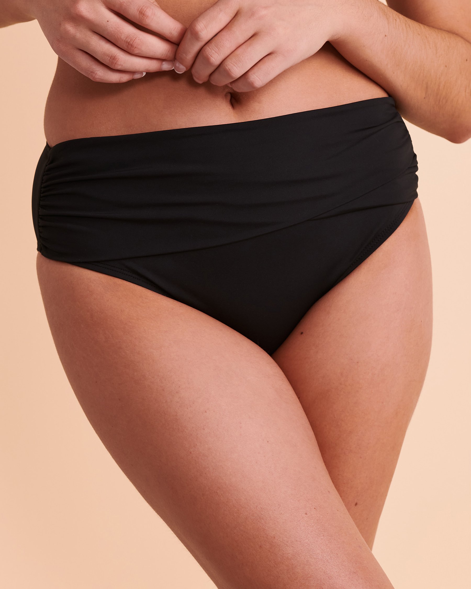 LA BLANCA Bas de bikini taille mi-haute ISLAND GODDESS Noir LB1IG97 - View1