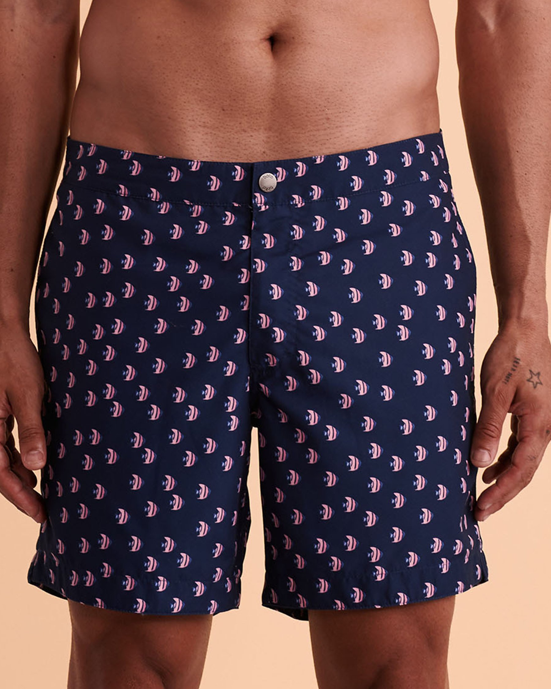 BOTO ARUBA Swim Trunks Navy print 314105 - View1
