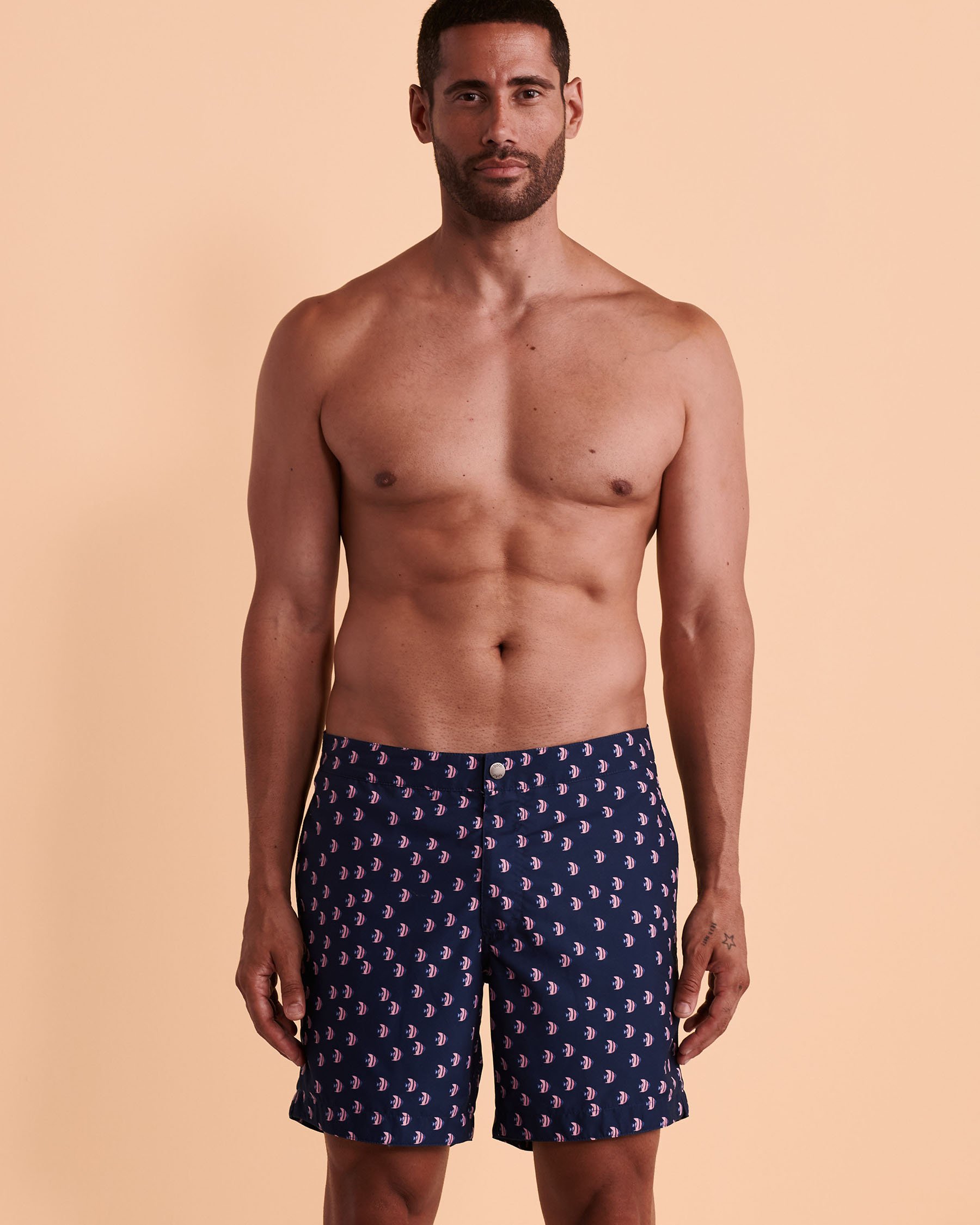 BOTO ARUBA Swim Trunks Navy print 314105 - View4