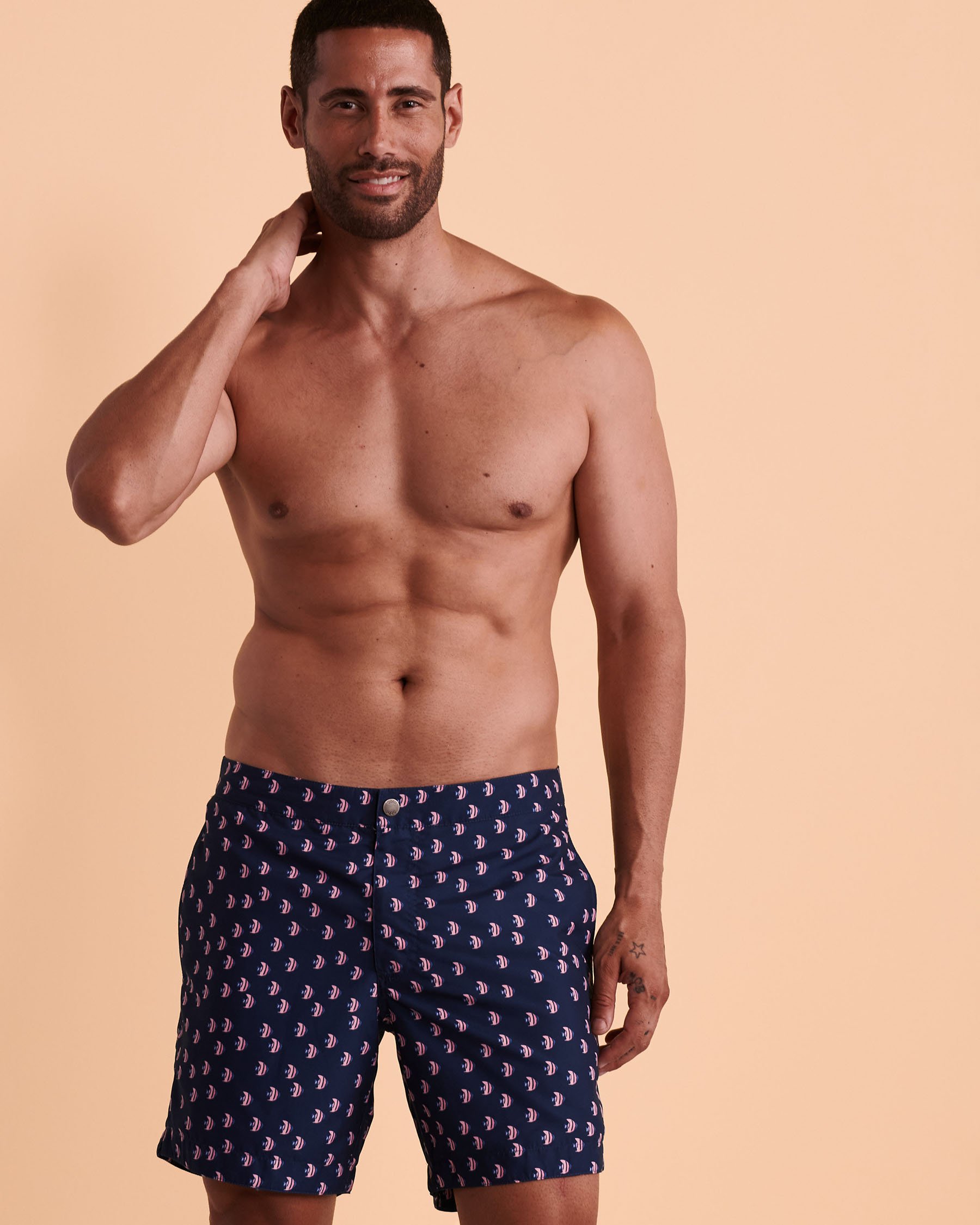 BOTO ARUBA Swim Trunks Navy print 314105 - View5