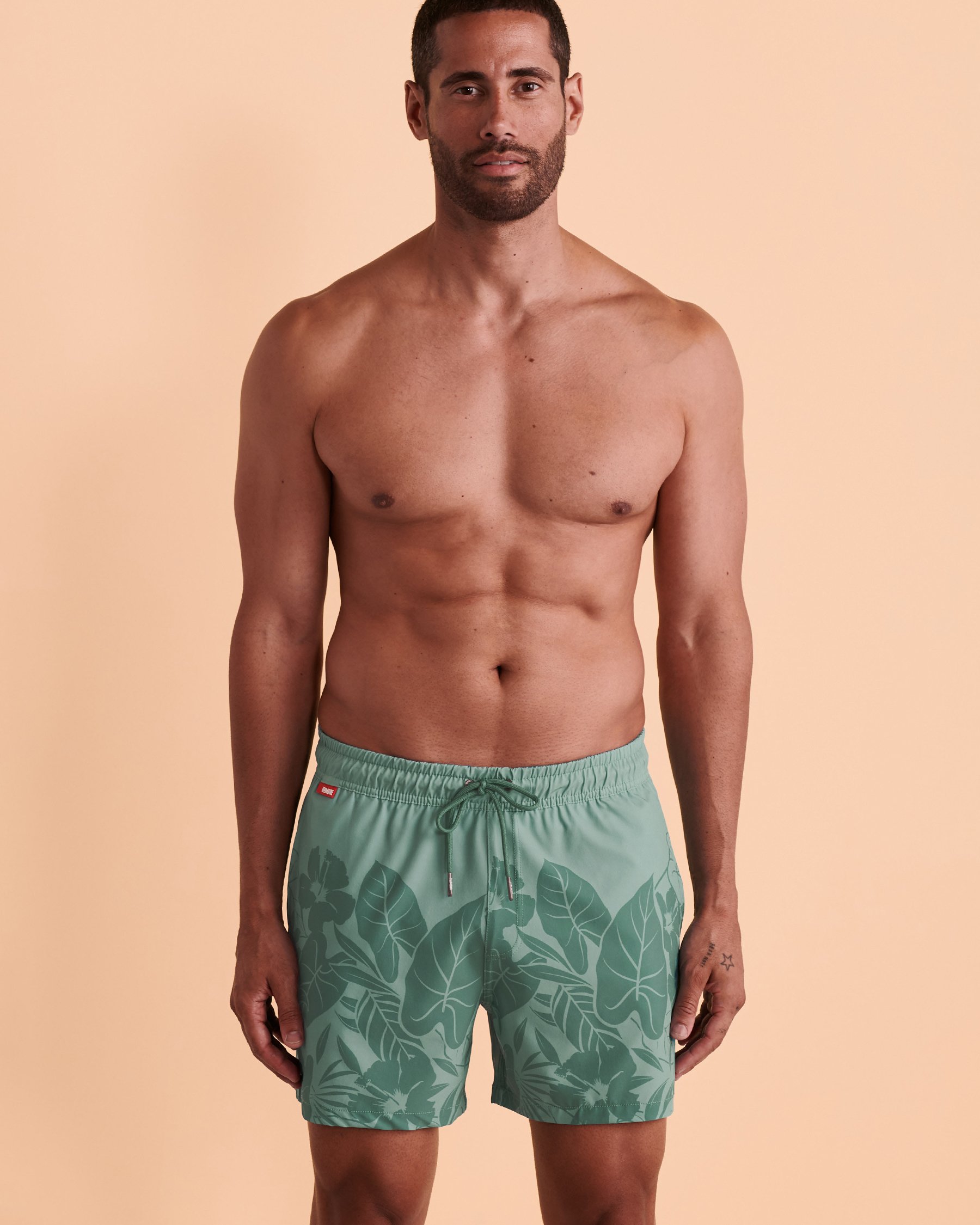 HAMABE Volley Swimsuit with Mesh Lining Tropical print 03100007 - View4