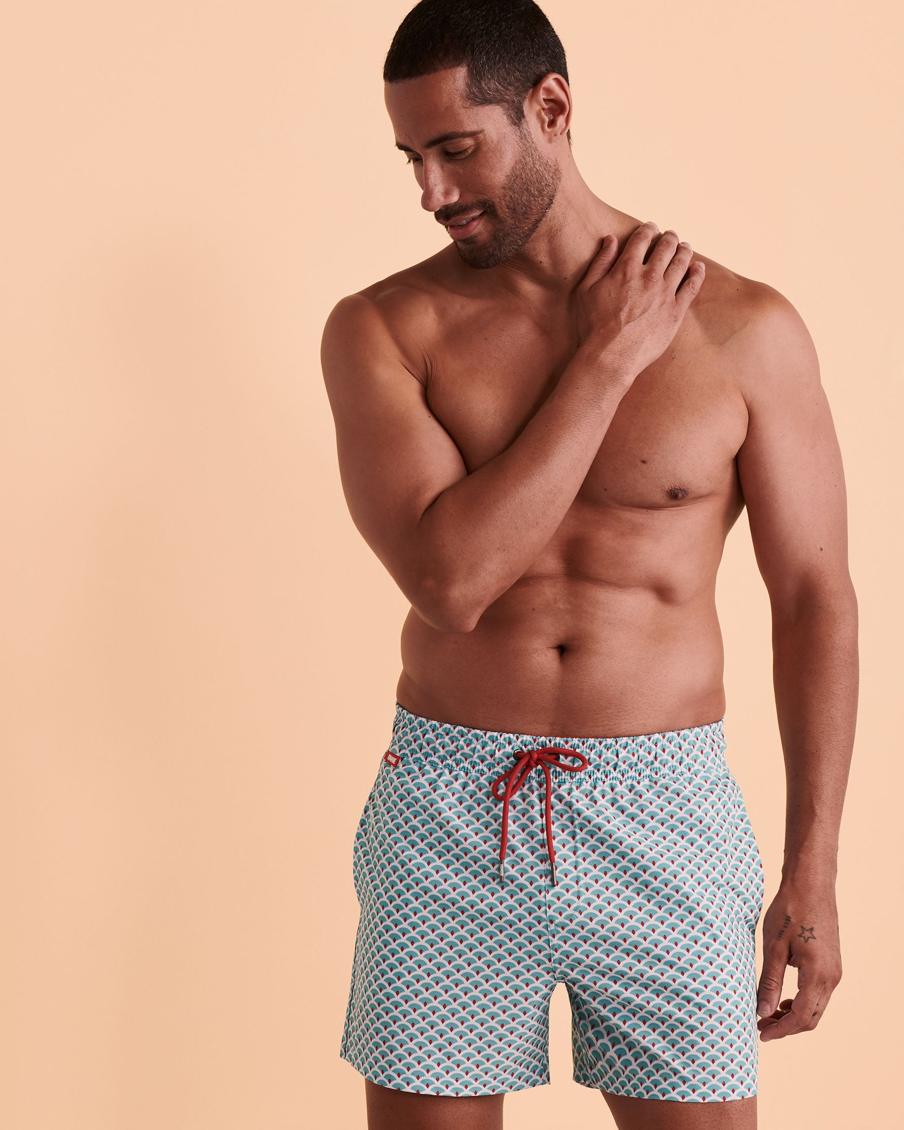 HAMABE Volley Swimsuit with Mesh Lining Geometric print 03100007 - View4