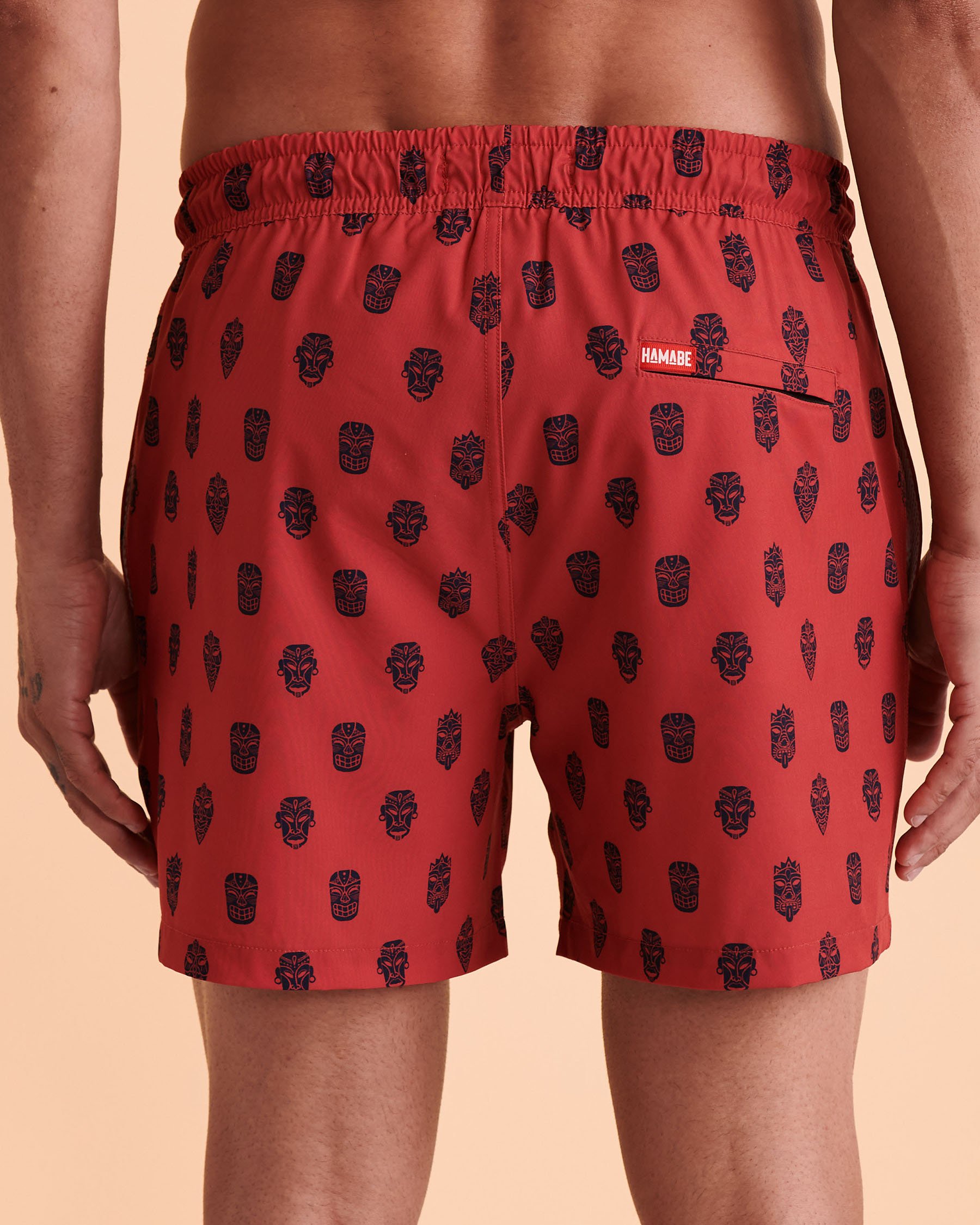 HAMABE Volley Swimsuit with Mesh Lining Tiki print 03100007 - View3