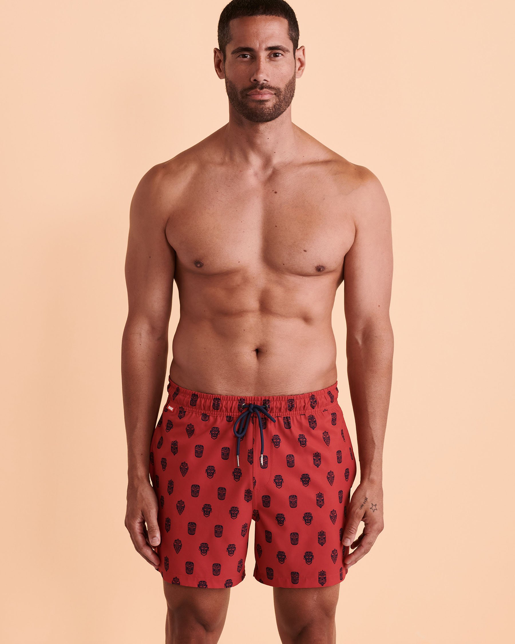 HAMABE Volley Swimsuit with Mesh Lining Tiki print 03100007 - View5