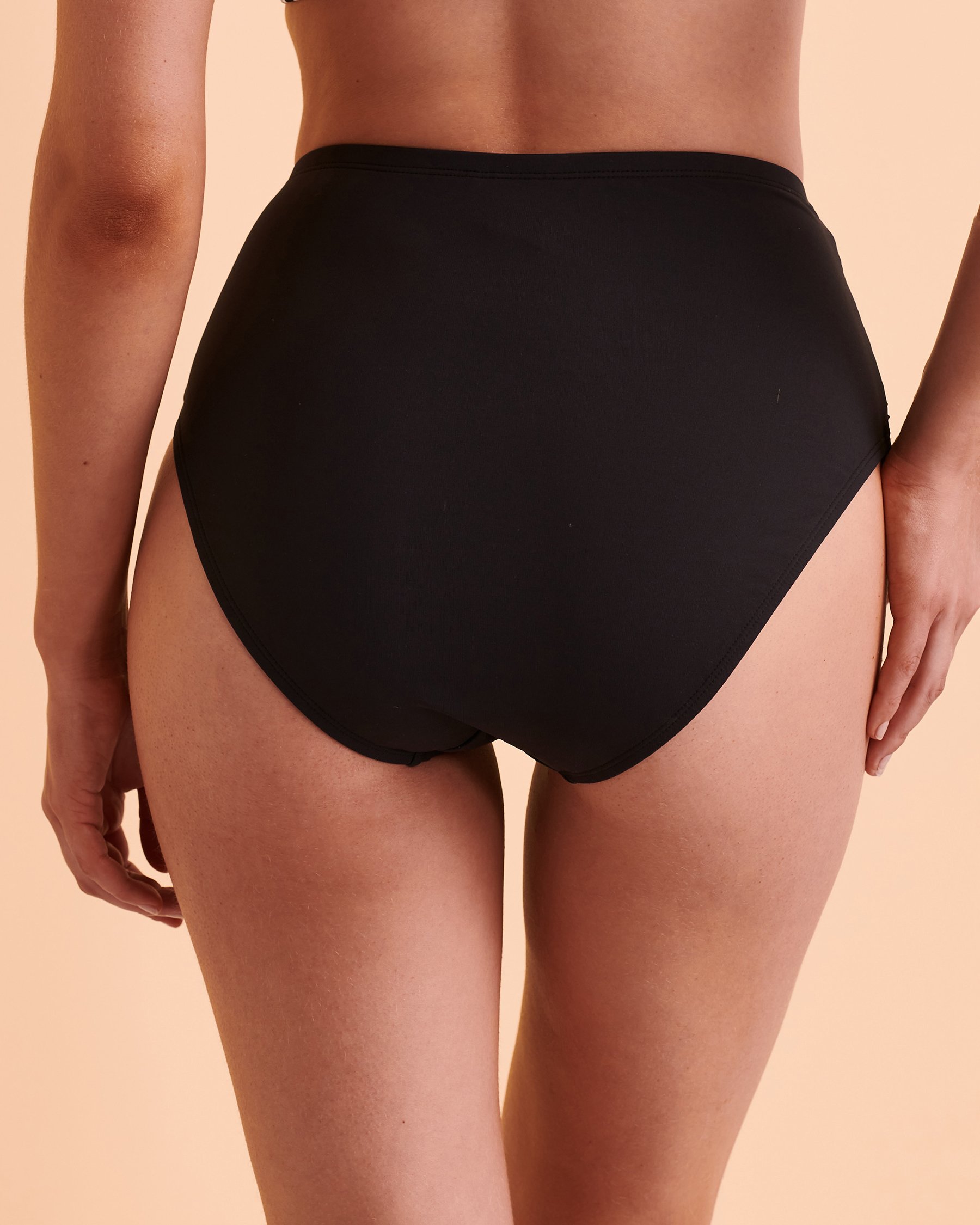 BLEU ROD BEATTIE Bas de bikini taille haute drapée NEW WAVE Imprimé noir et blanc RBNW23508H - View2