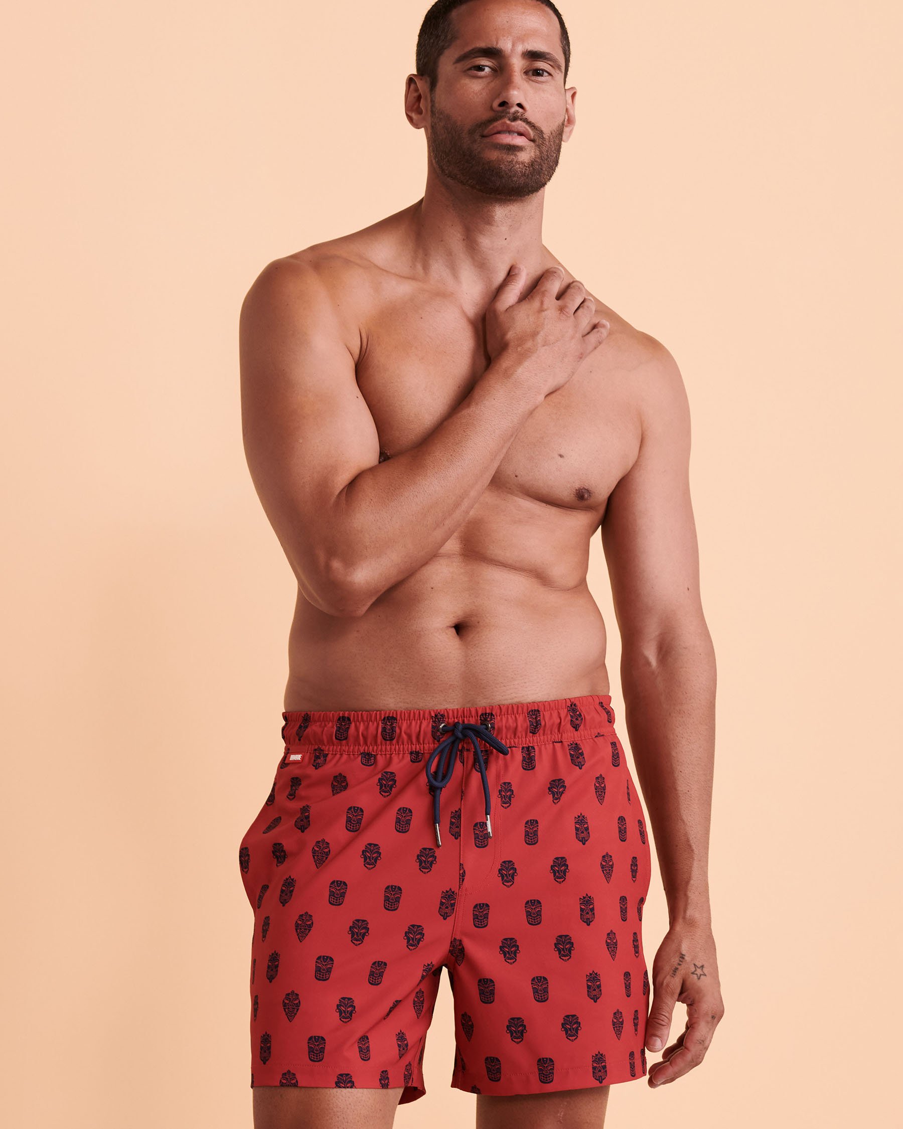 HAMABE Volley Swimsuit with Mesh Lining Tiki print 03100007 - View4