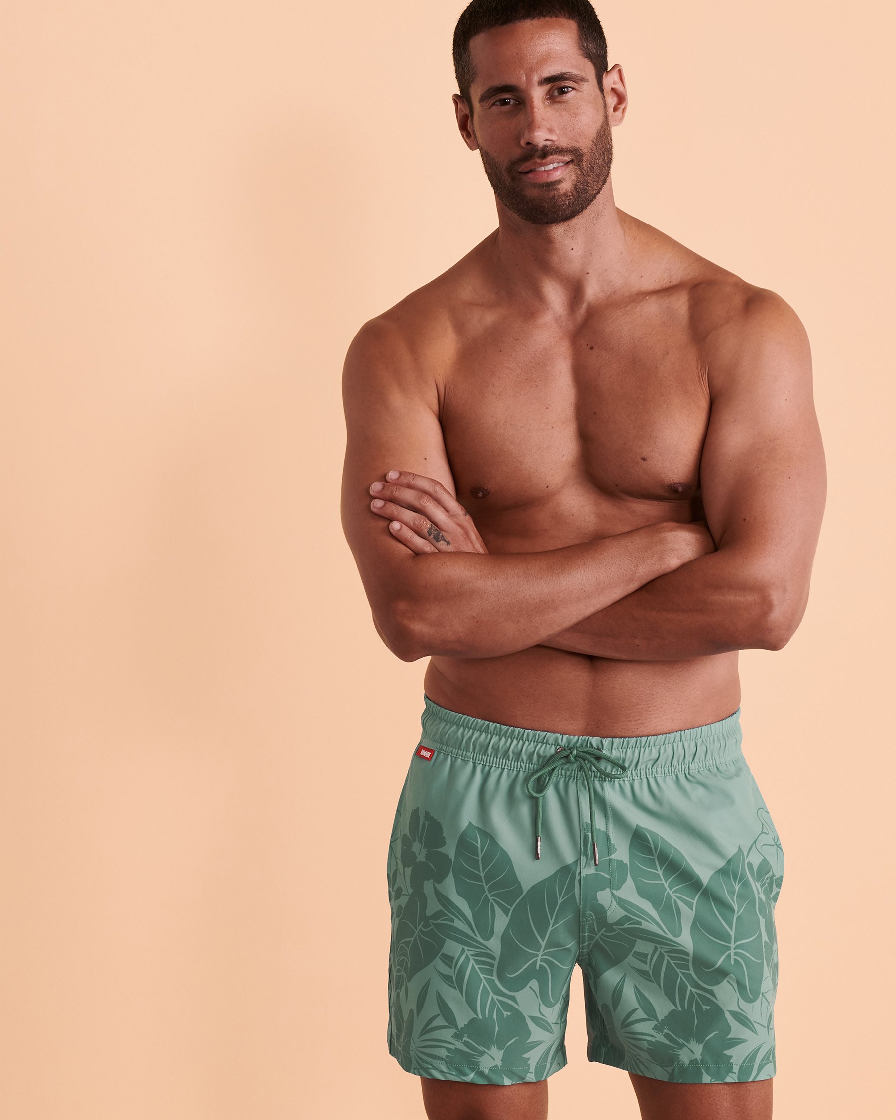 HAMABE Volley Swimsuit with Mesh Lining Tropical print 03100007 - View5