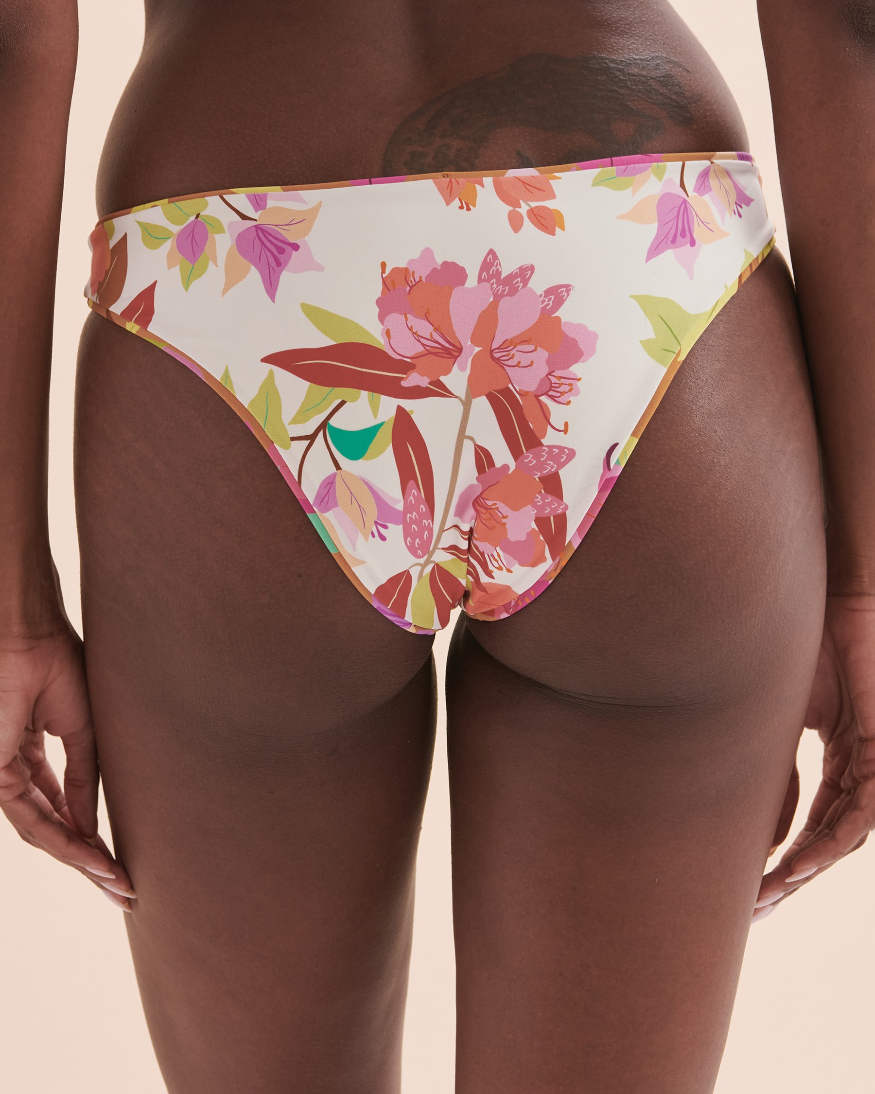 KIBYS Bounga Reversible Cheeky Bikini Bottom Caramel floral 88574 - View4