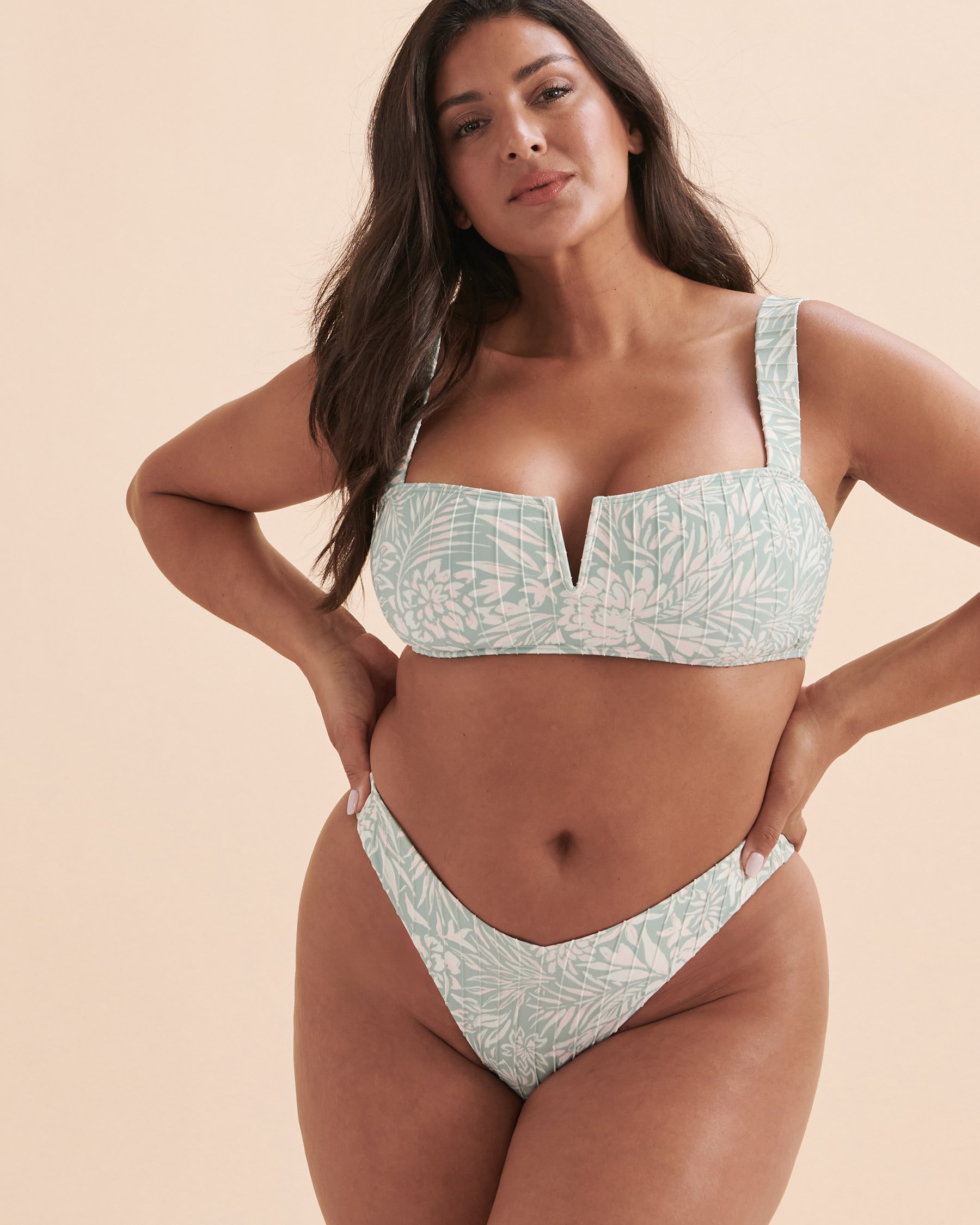 ROXY Bas de bikini cheeky coupe échancrée Pt Rib Roxy Love The Sunseeker Blue clair tropical ERJX404699 - Voir6