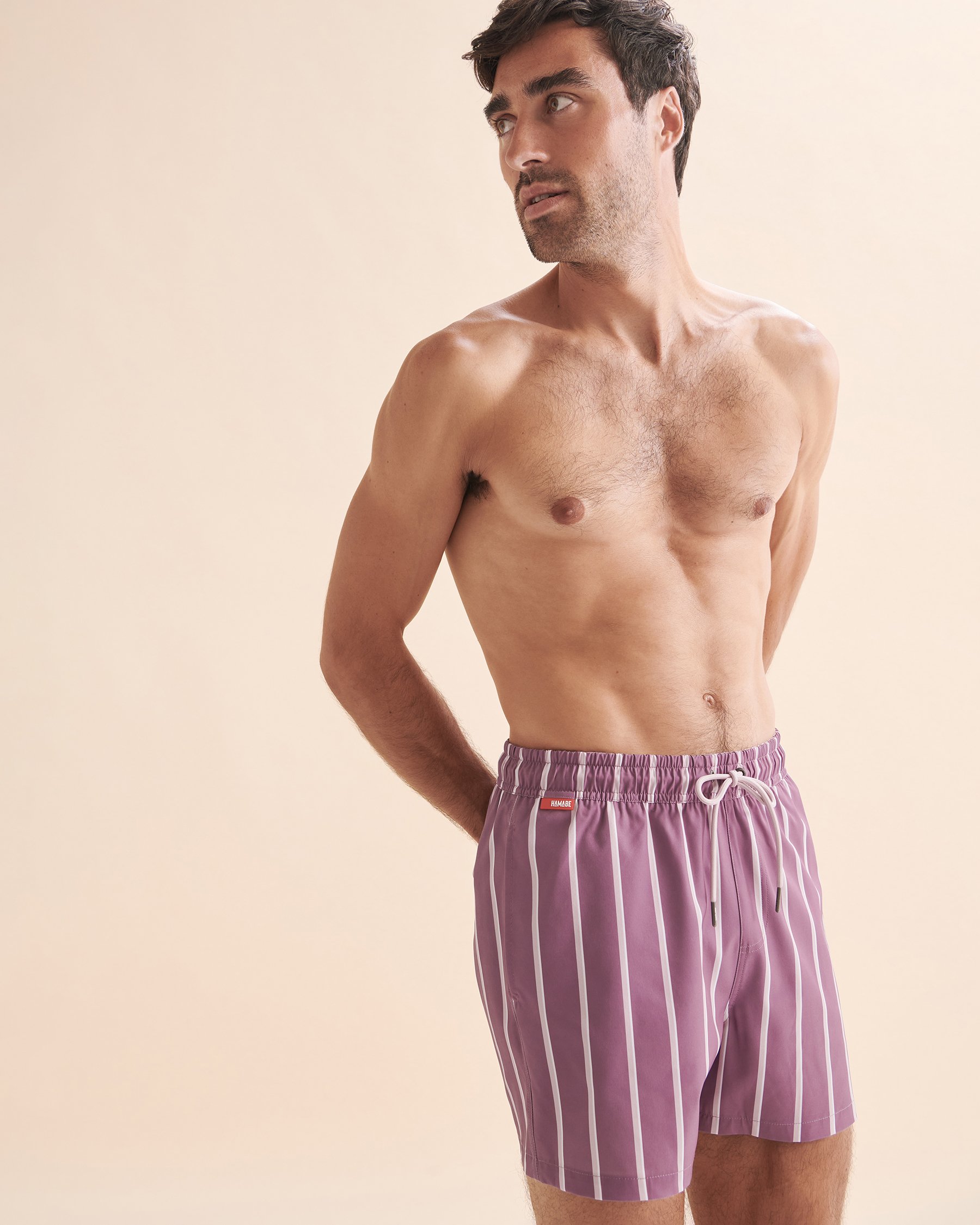 HAMABE Volley Swimsuit Purple stripes 03100022 - View5