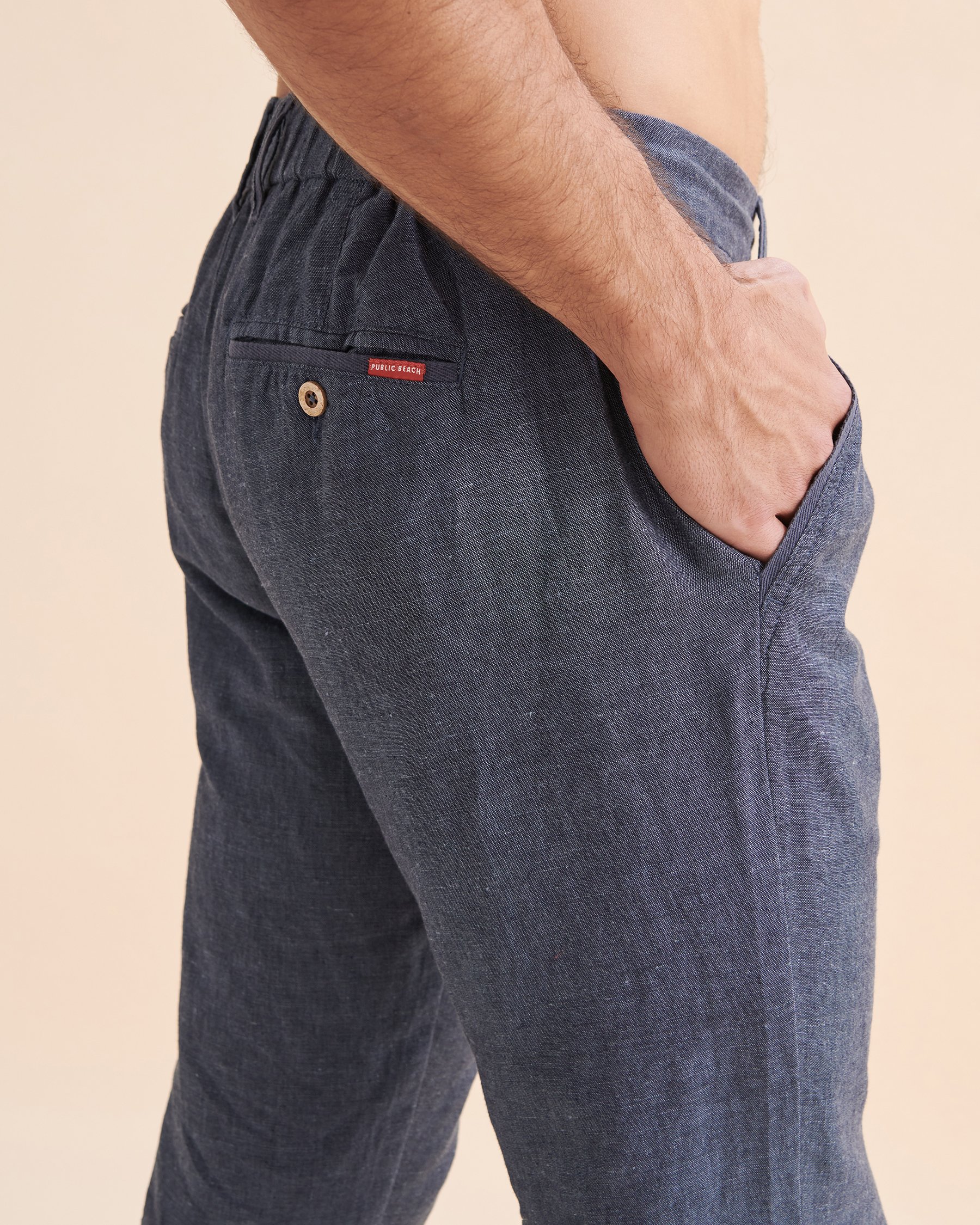 PUBLIC BEACH Linen Pants Navy PB6101BIK - View2