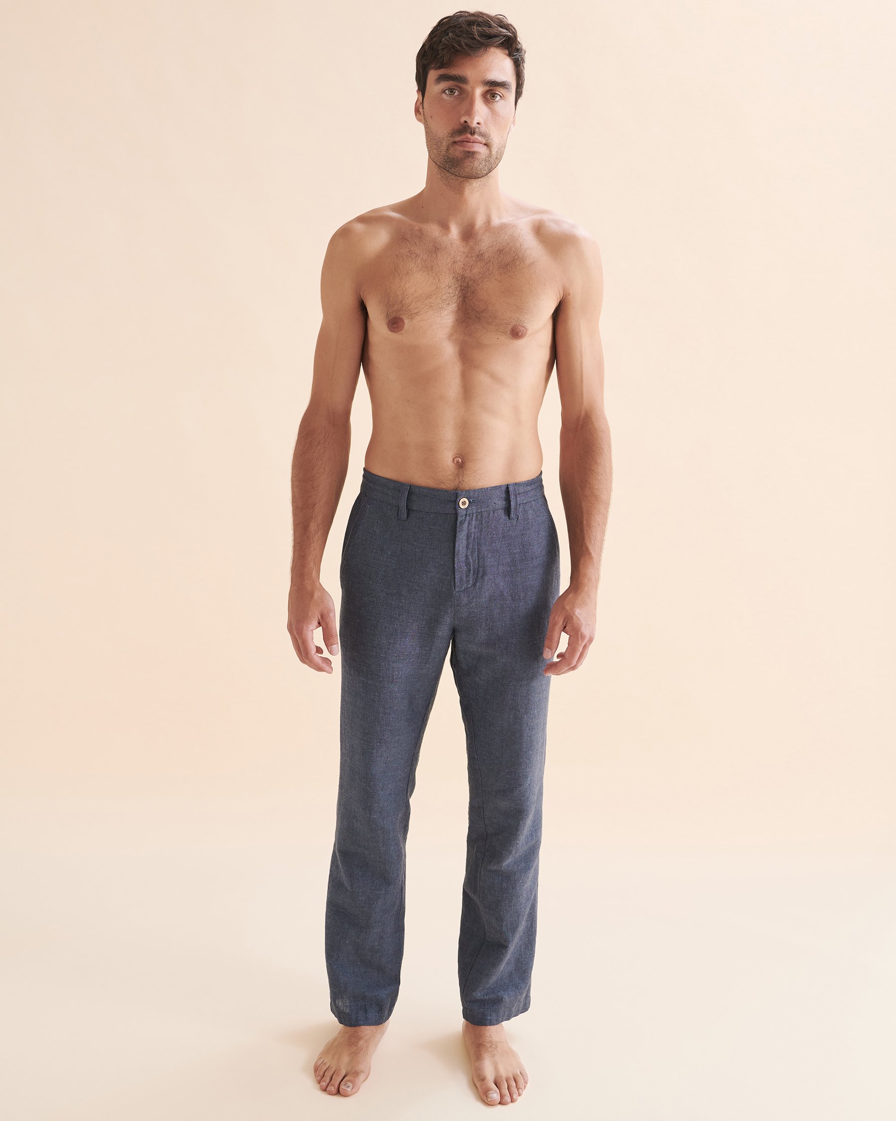 PUBLIC BEACH Pantalon en lin Bleu marine PB6101BIK - Voir5