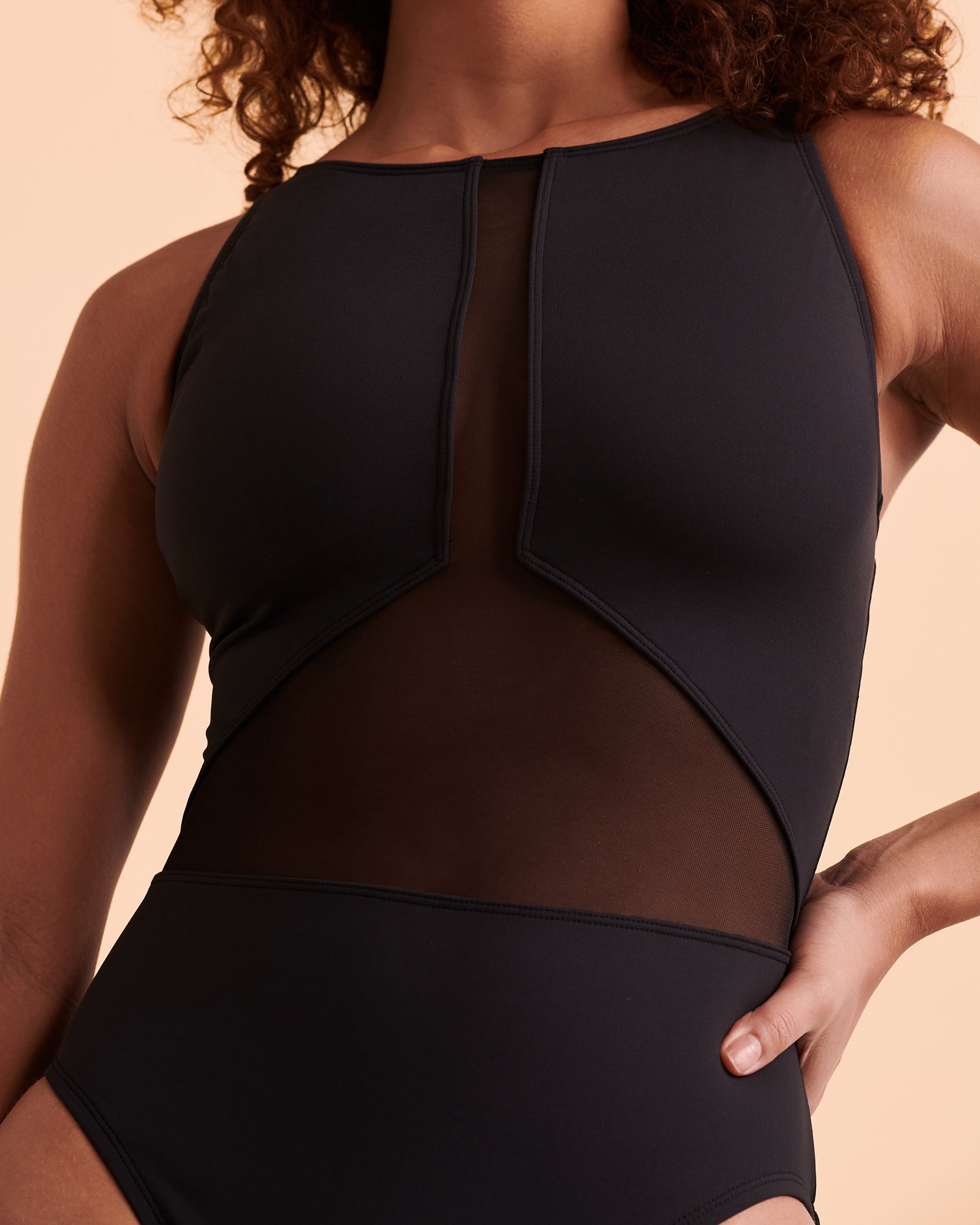 BLEU ROD BEATTIE Maillot une-pièce encolure haute DON'T MESH WITH ME Noir RBDM23242H - Voir3