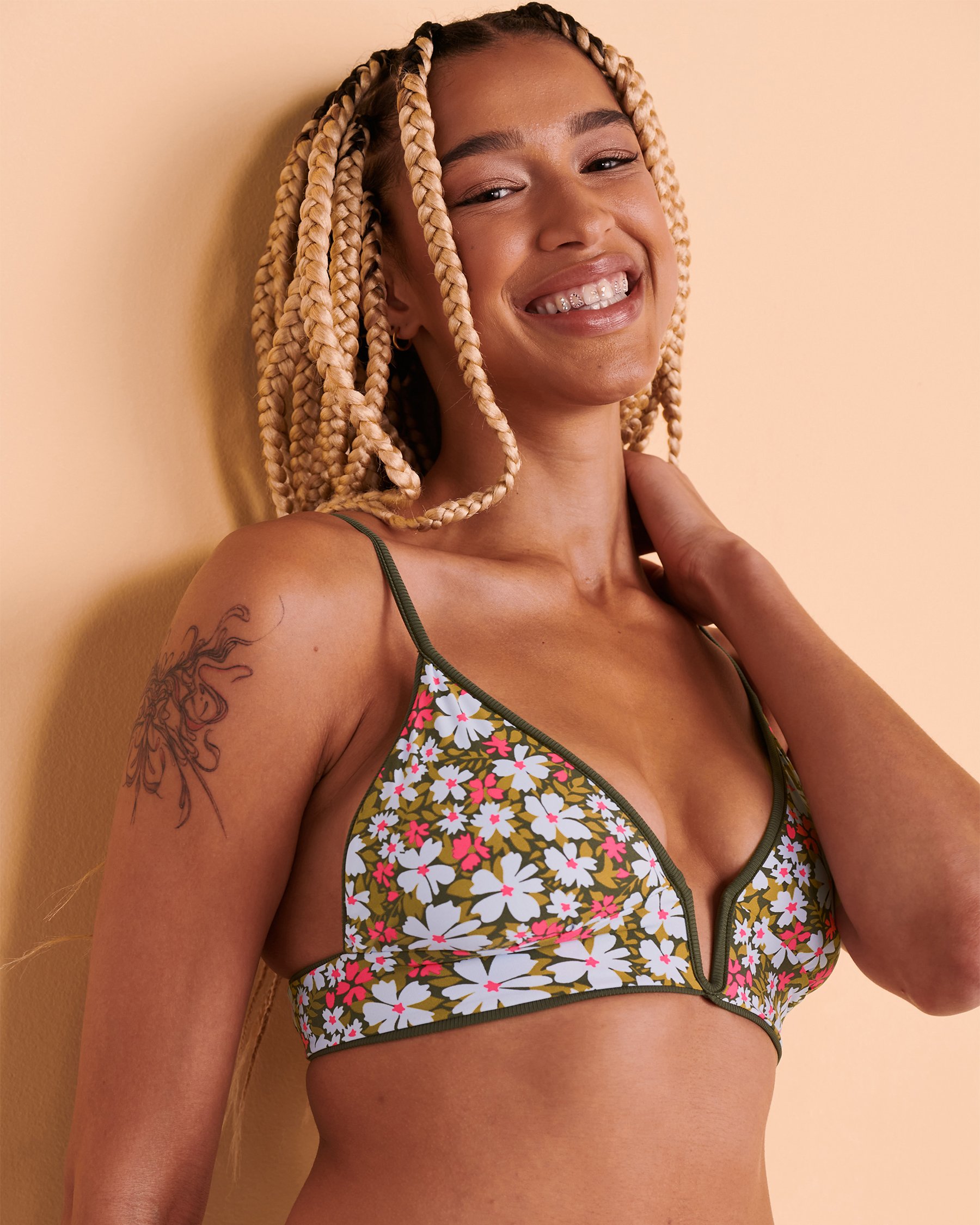 MAAJI Haut de bikini triangle réversible CROCODILE Réversible 3189STR007 - Voir4