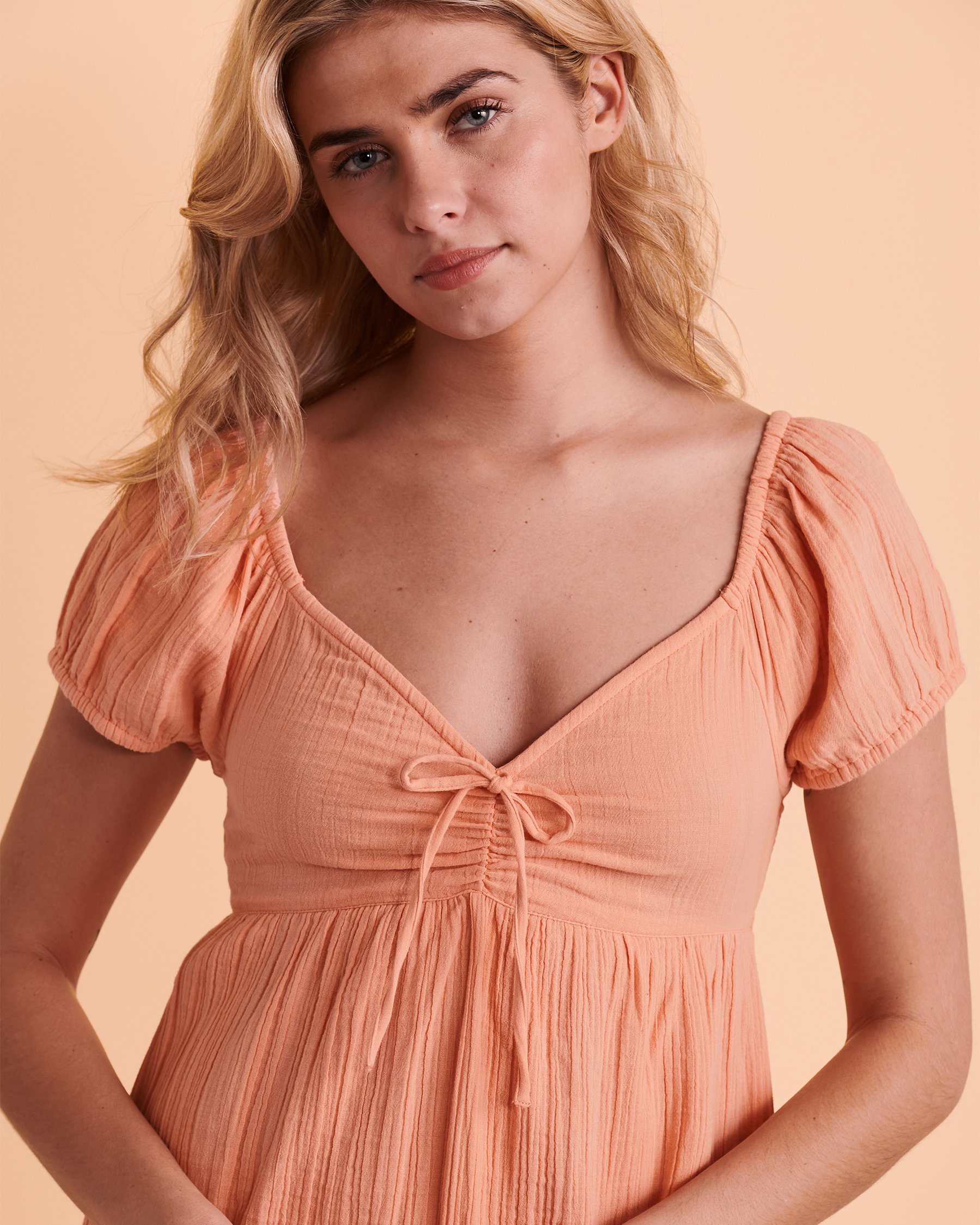ROXY CLEARWATER COVE Short Sleeve Dress Papaya Punch ARJWD03503 - View3