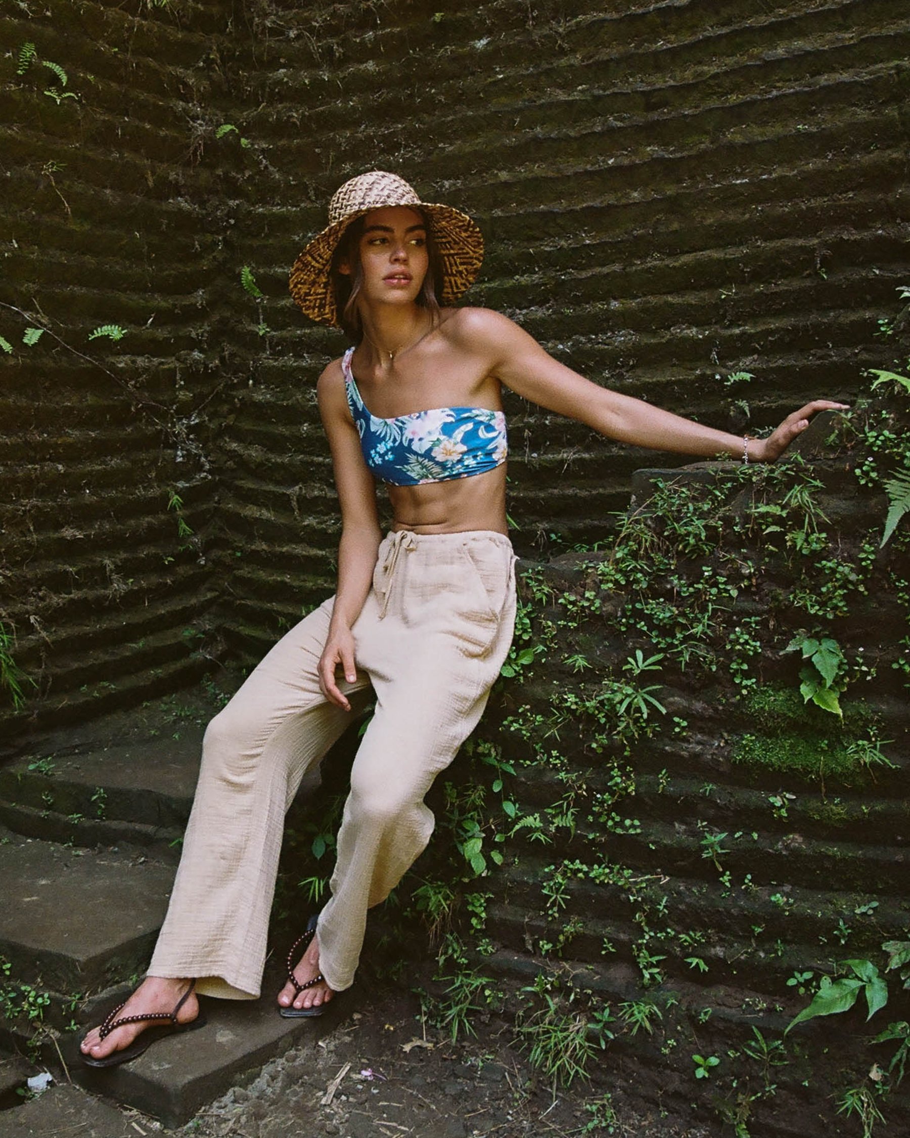 O'NEILL Tulum Tropikal One Shoulder Bikini Top Tropical blue SP3474073T - View1