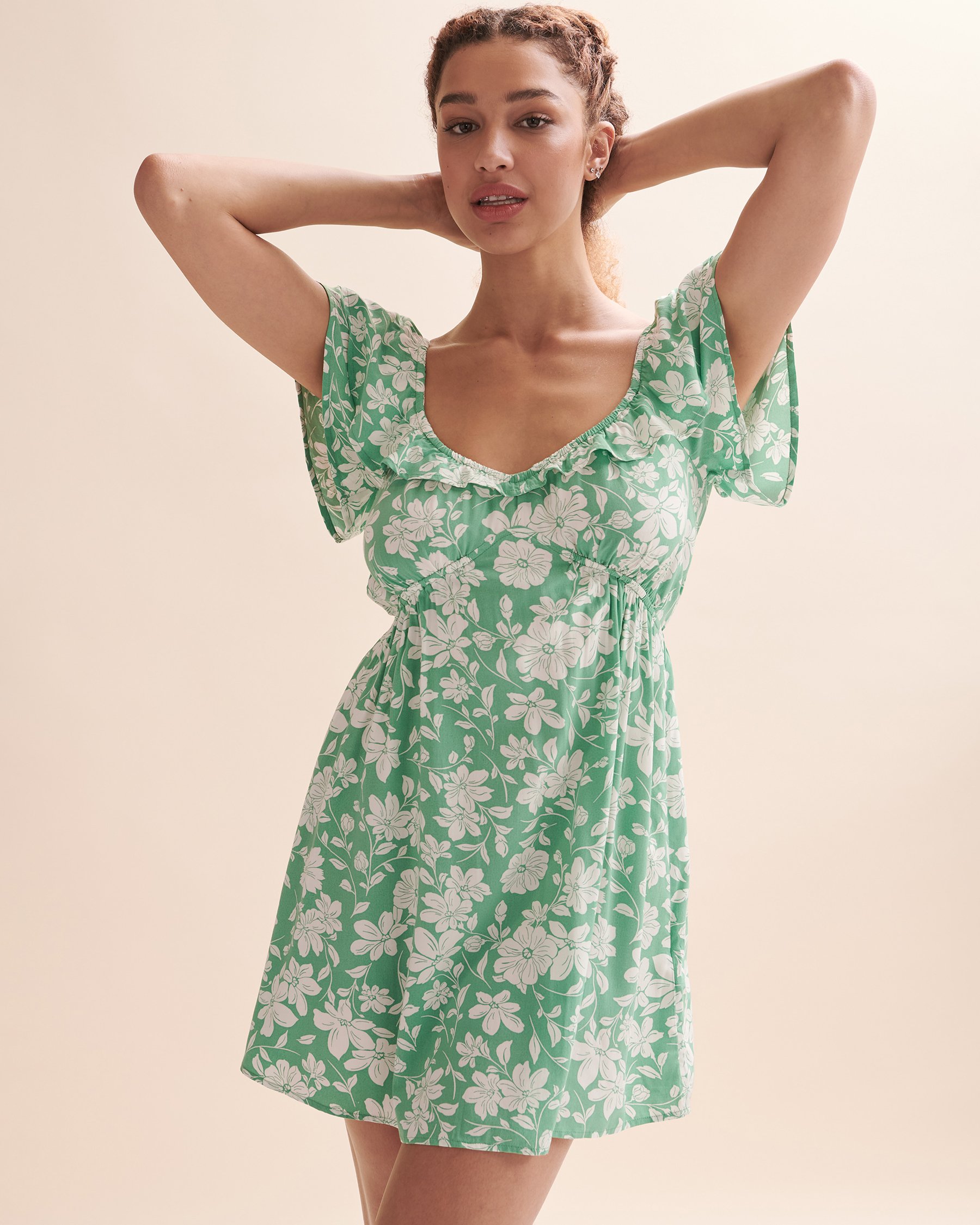 BILLABONG Enchant Me Ruffle Sleeves Mini Dress Floral ABJWD00530 - View5