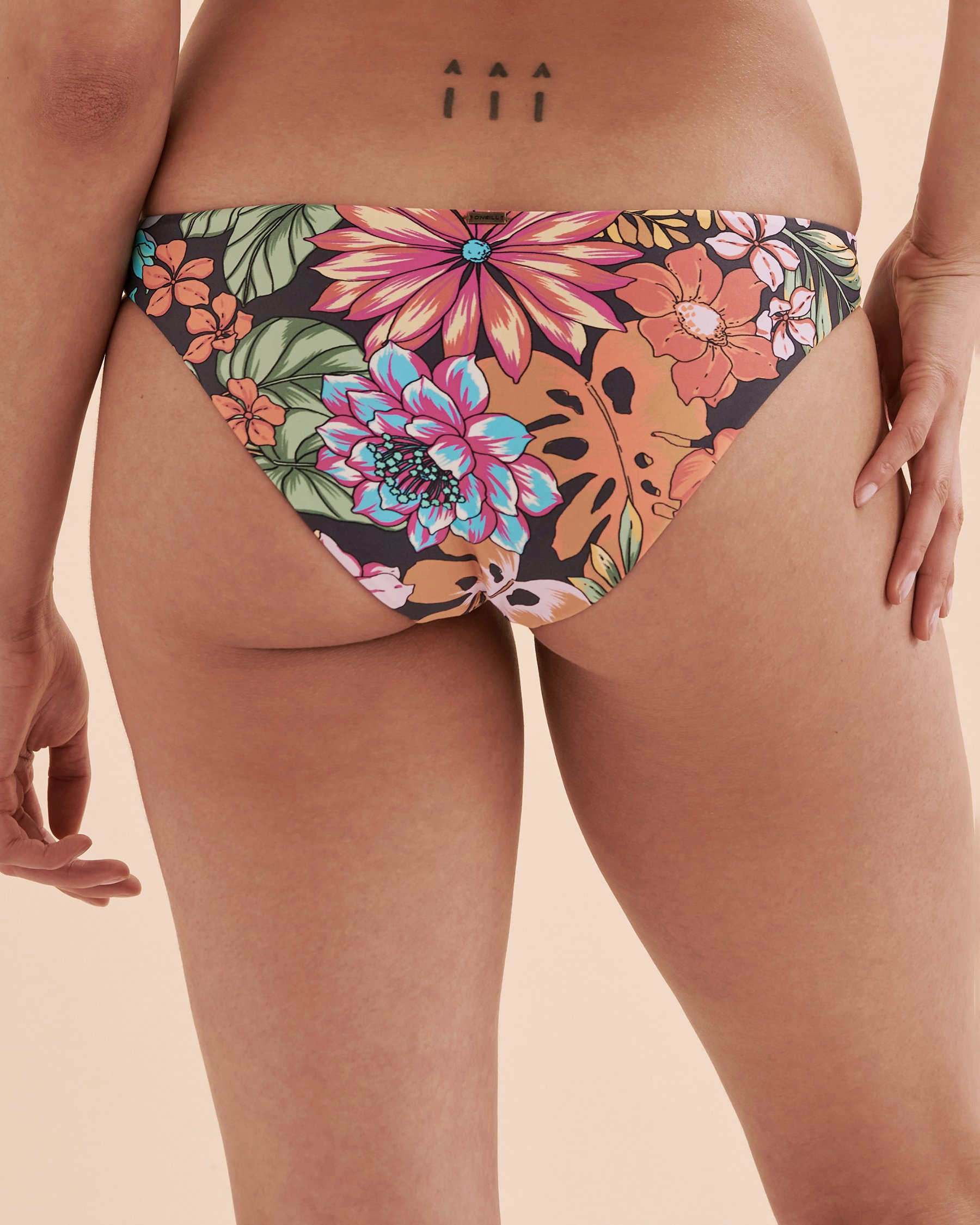 O'NEILL Reina Tropical Low Rise Bikini Bottom Tropical flowers and stripes SU3474006B - View2