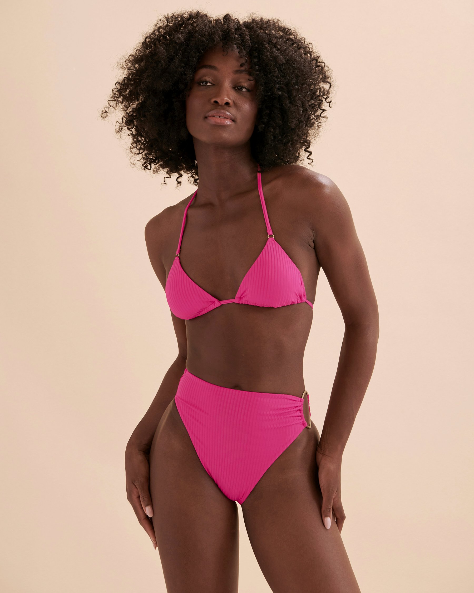 VITAMIN A ZINNIA ECORIB Triangle Bikini Top Bright pink 2320T - View3