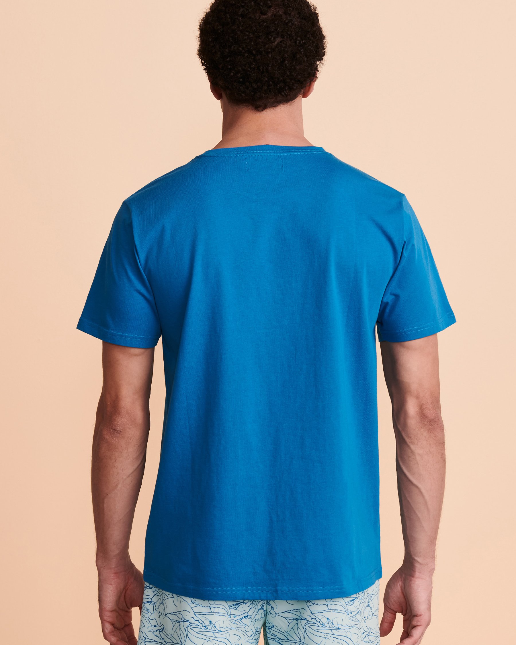 HAMABE Crew Neck T-shirt Mykonos blue 04100001 - View3