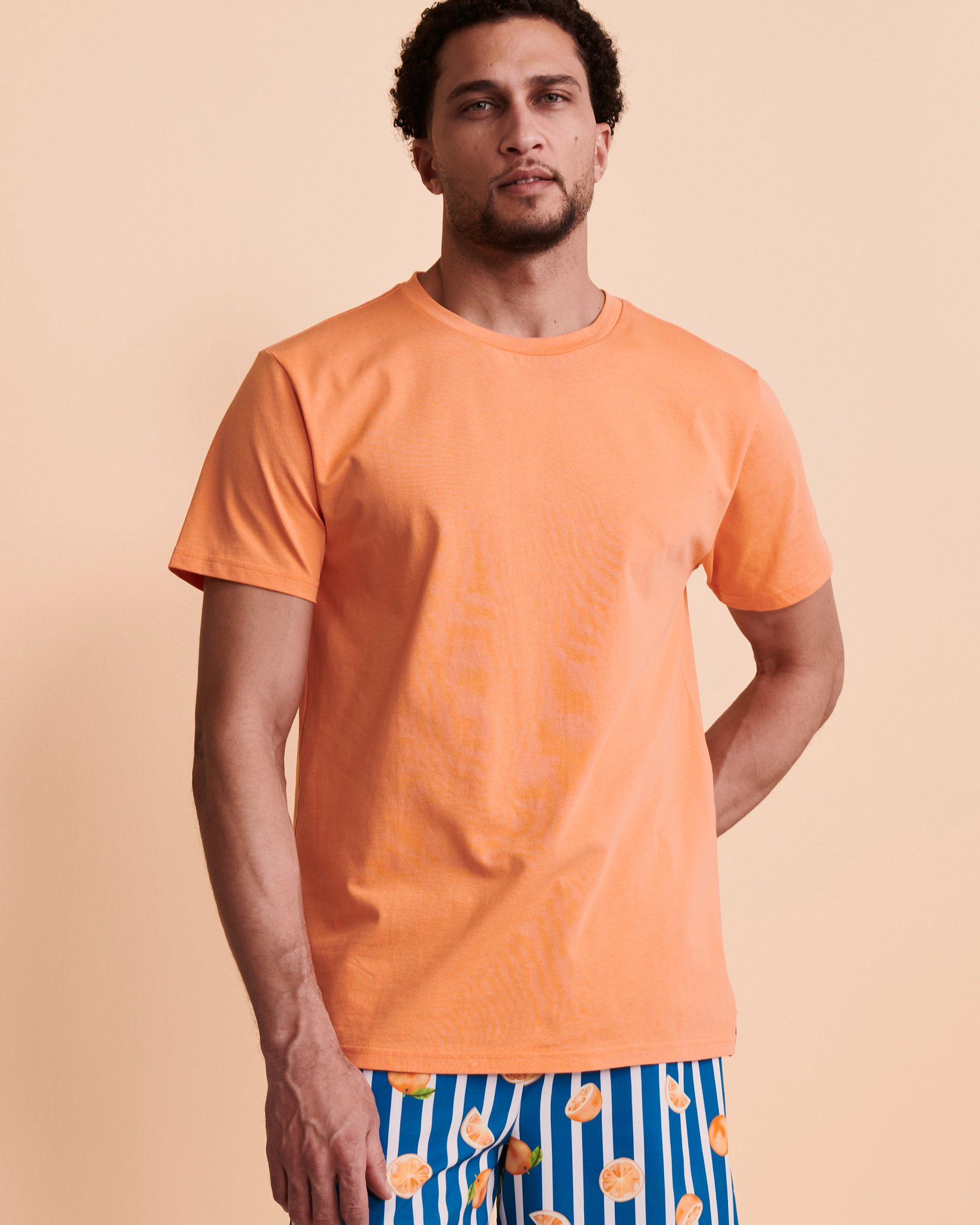 HAMABE Crew Neck T-shirt Papaya 04100001 - View1
