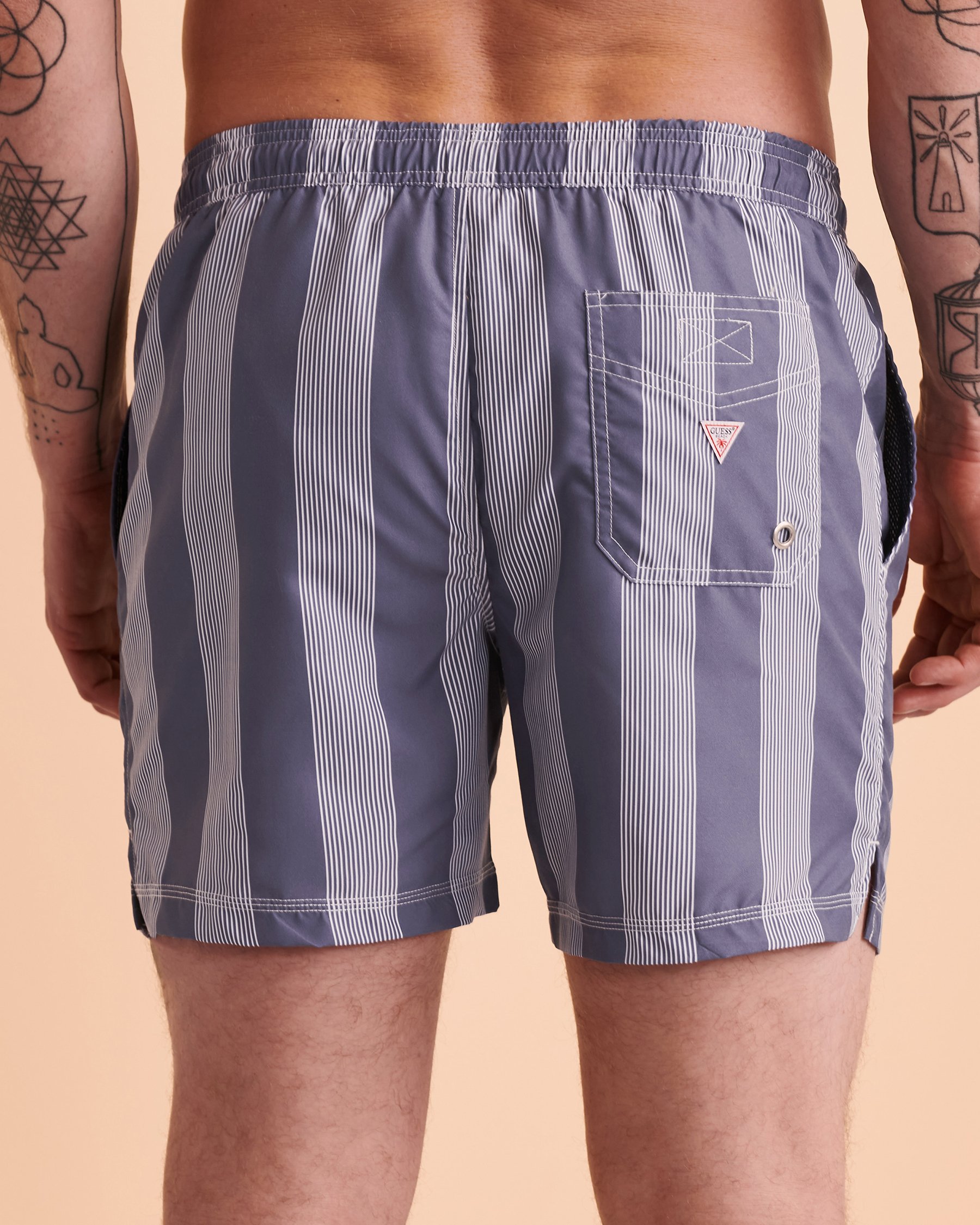 GUESS Maillot volley BIG STRIPES Rayures bleues F2GT11WO05V - View2