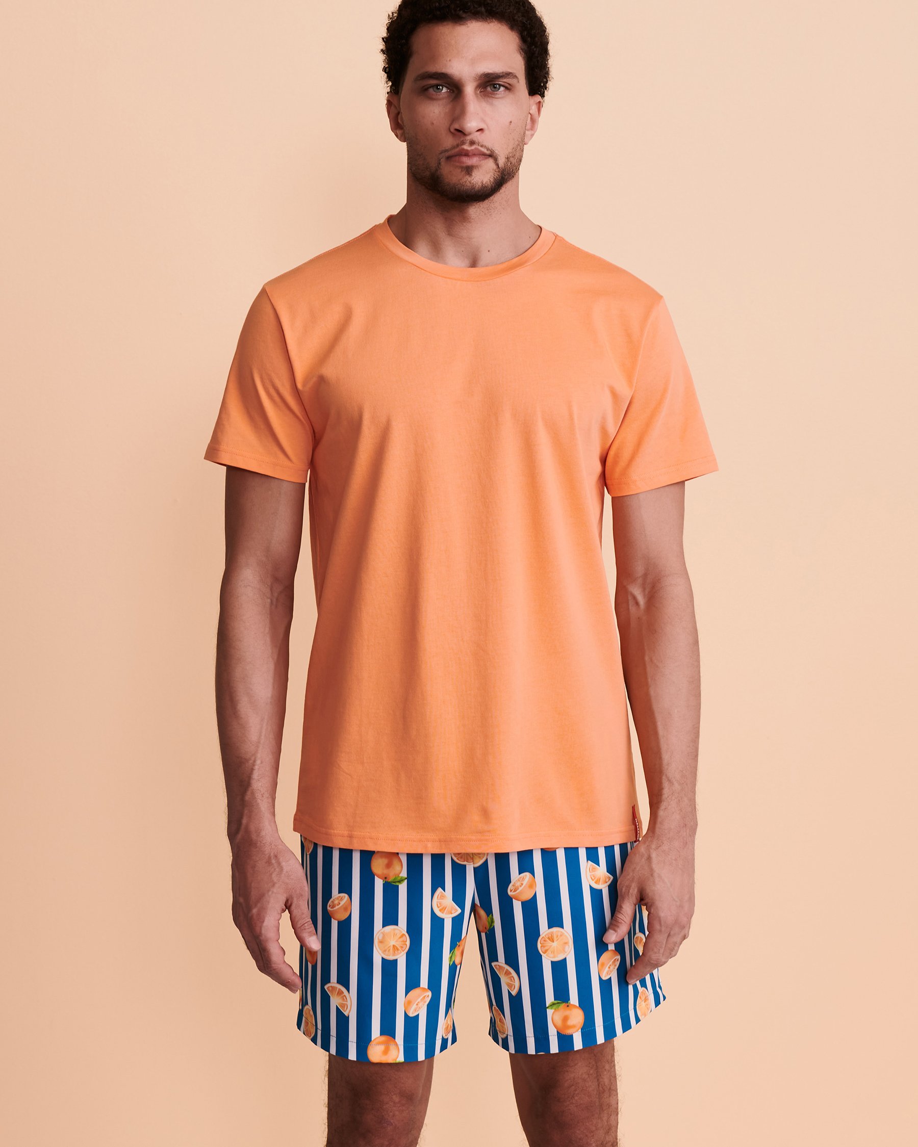 HAMABE Crew Neck T-shirt Papaya 04100001 - View3