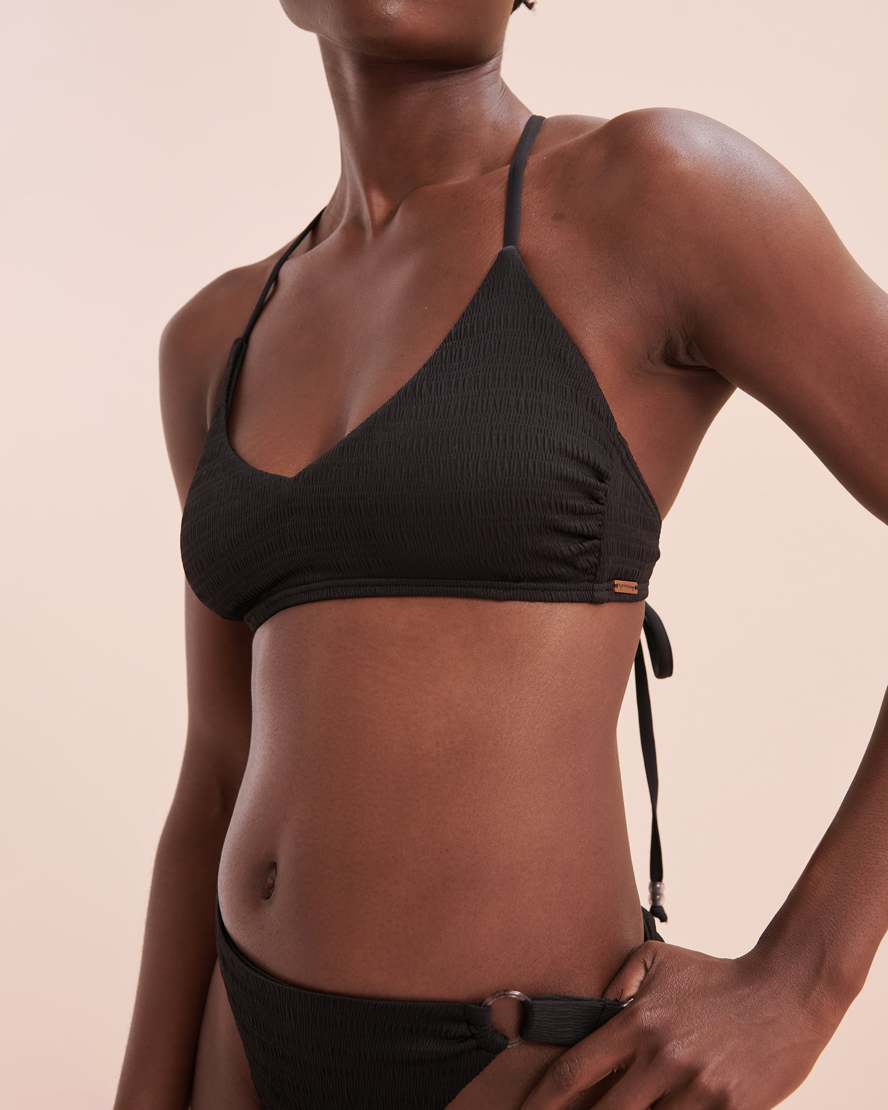 MY BIKINI STORY Bahamas Textured Bralette Bikini Top Black 01100299 - View9