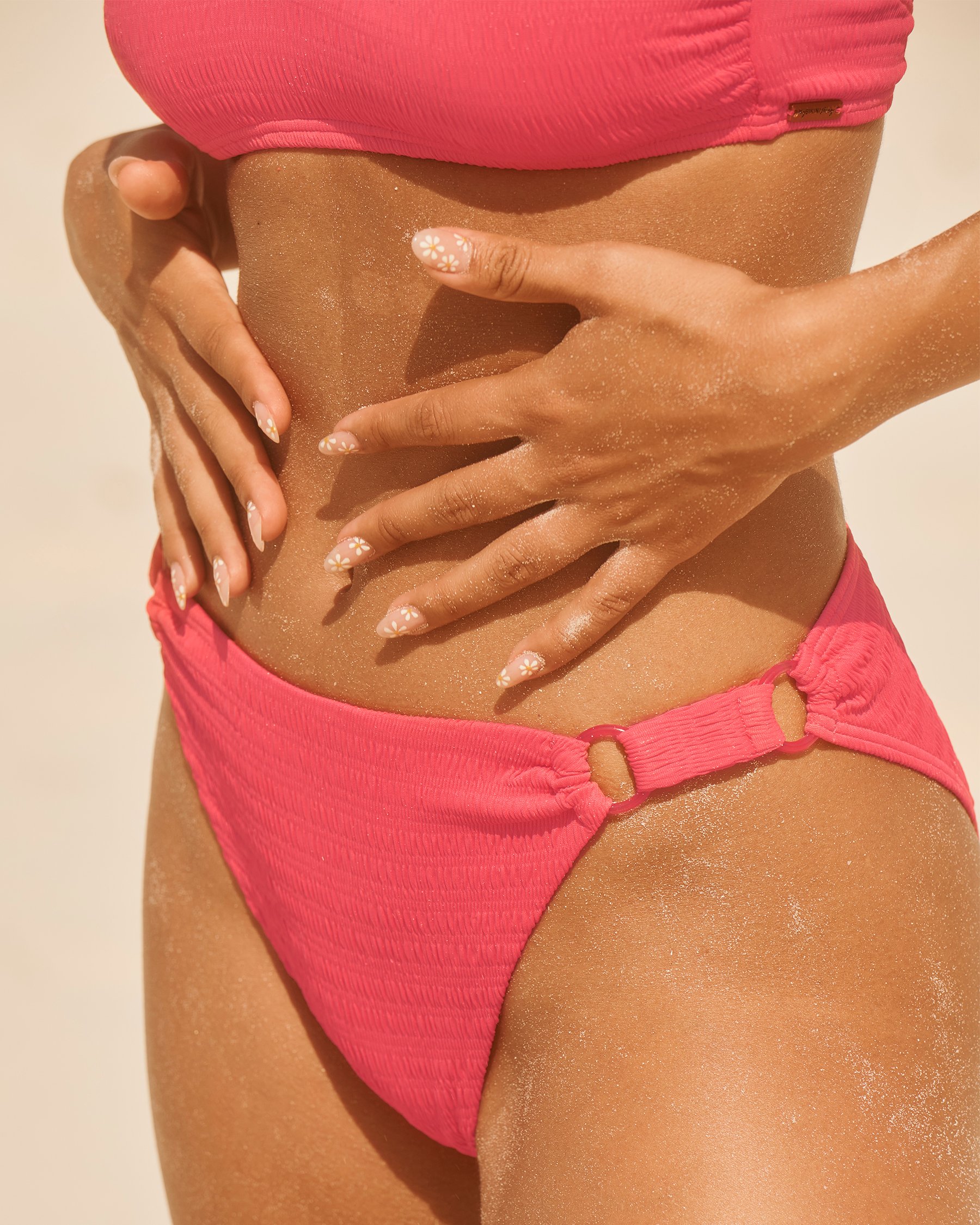 MY BIKINI STORY Bas de bikini cheeky texturé Bahamas Corail 01300333 - View1