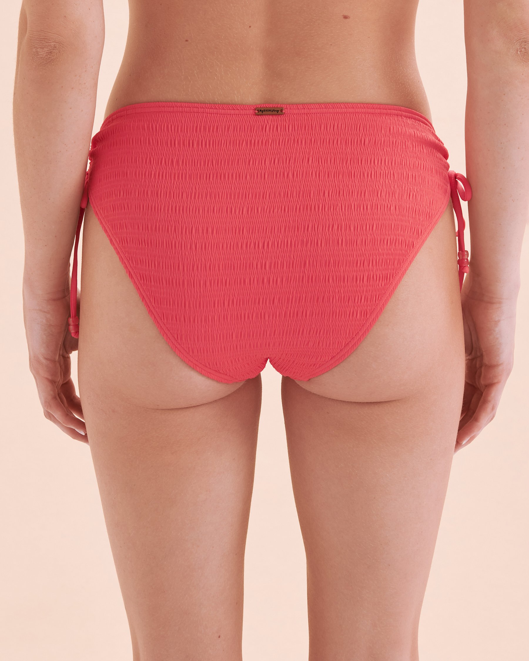 MY BIKINI STORY Bahamas Textured Side Tie Bikini Bottom Coral 01300334 - View2