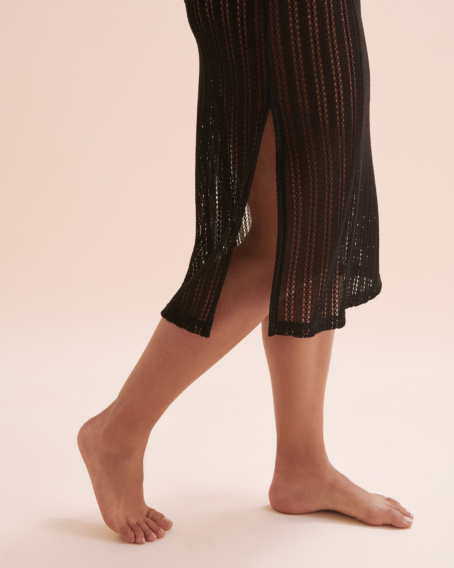 TURQUOISE COUTURE Crochet Midi Dress Black 02300124 - View7