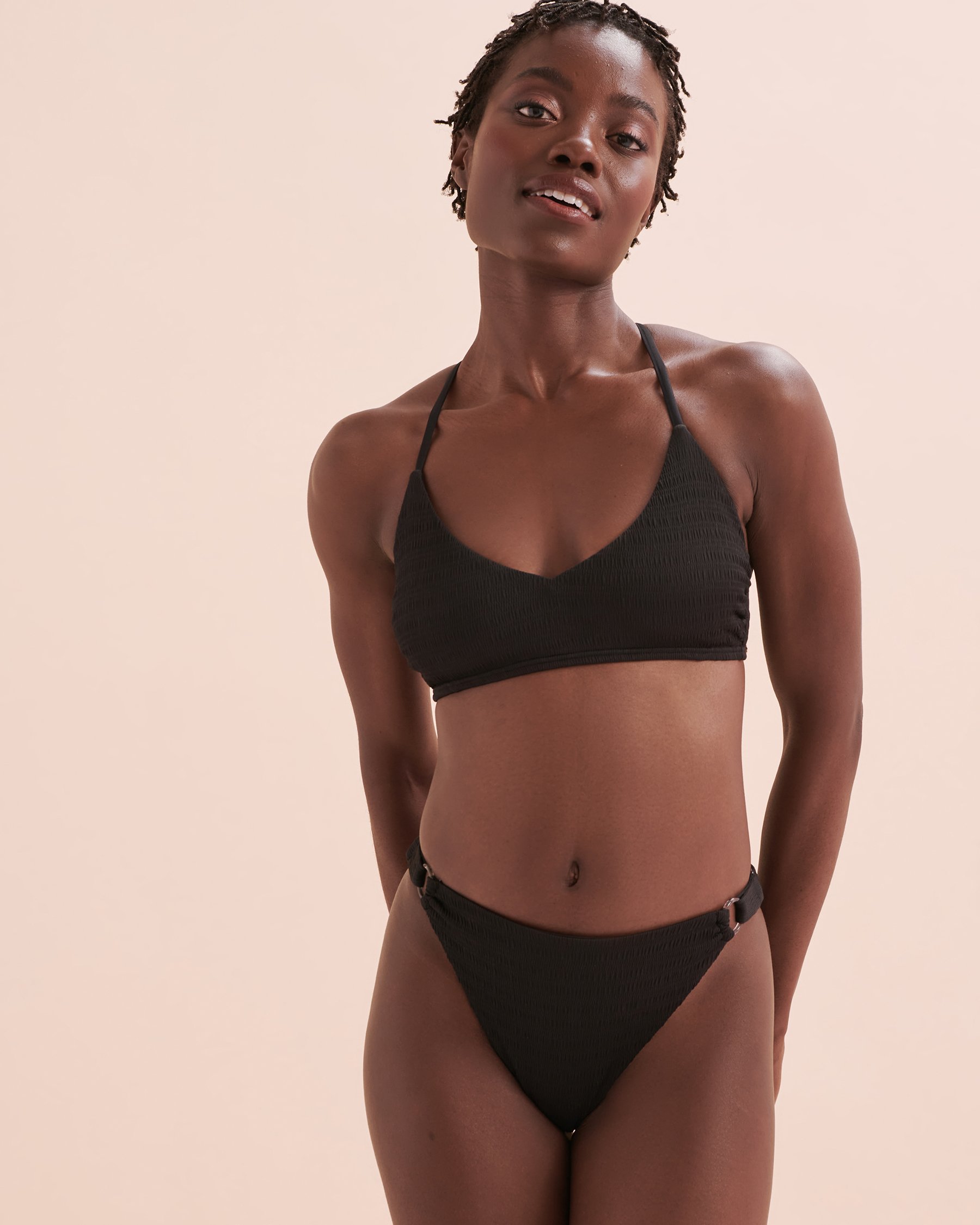 MY BIKINI STORY Bahamas Textured Bralette Bikini Top Black 01100299 - View6