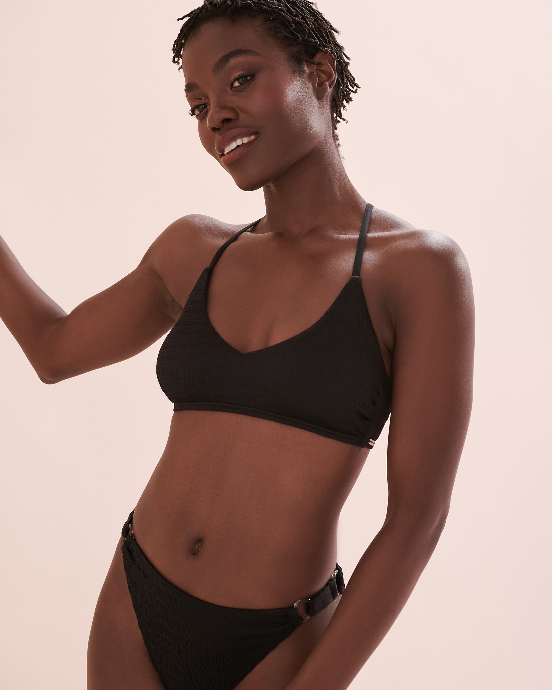 MY BIKINI STORY Bahamas Textured Bralette Bikini Top Black 01100299 - View10