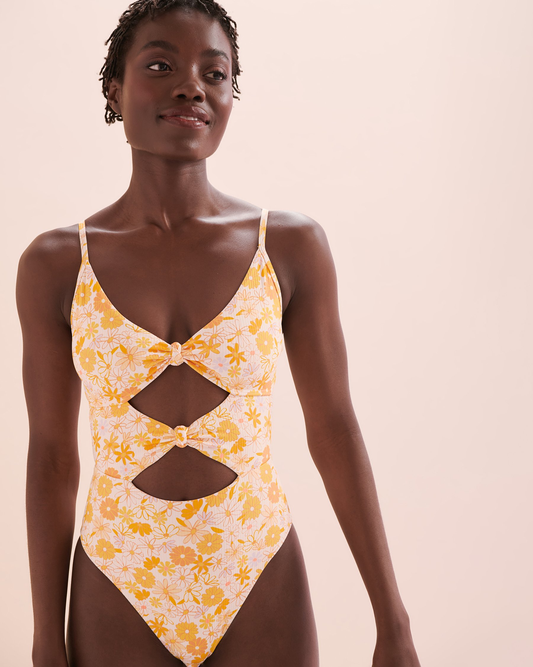 TROPIK Maillot une-pièce à découpes à fleurs rétro Fleurs rétro 01400069 - Voir10