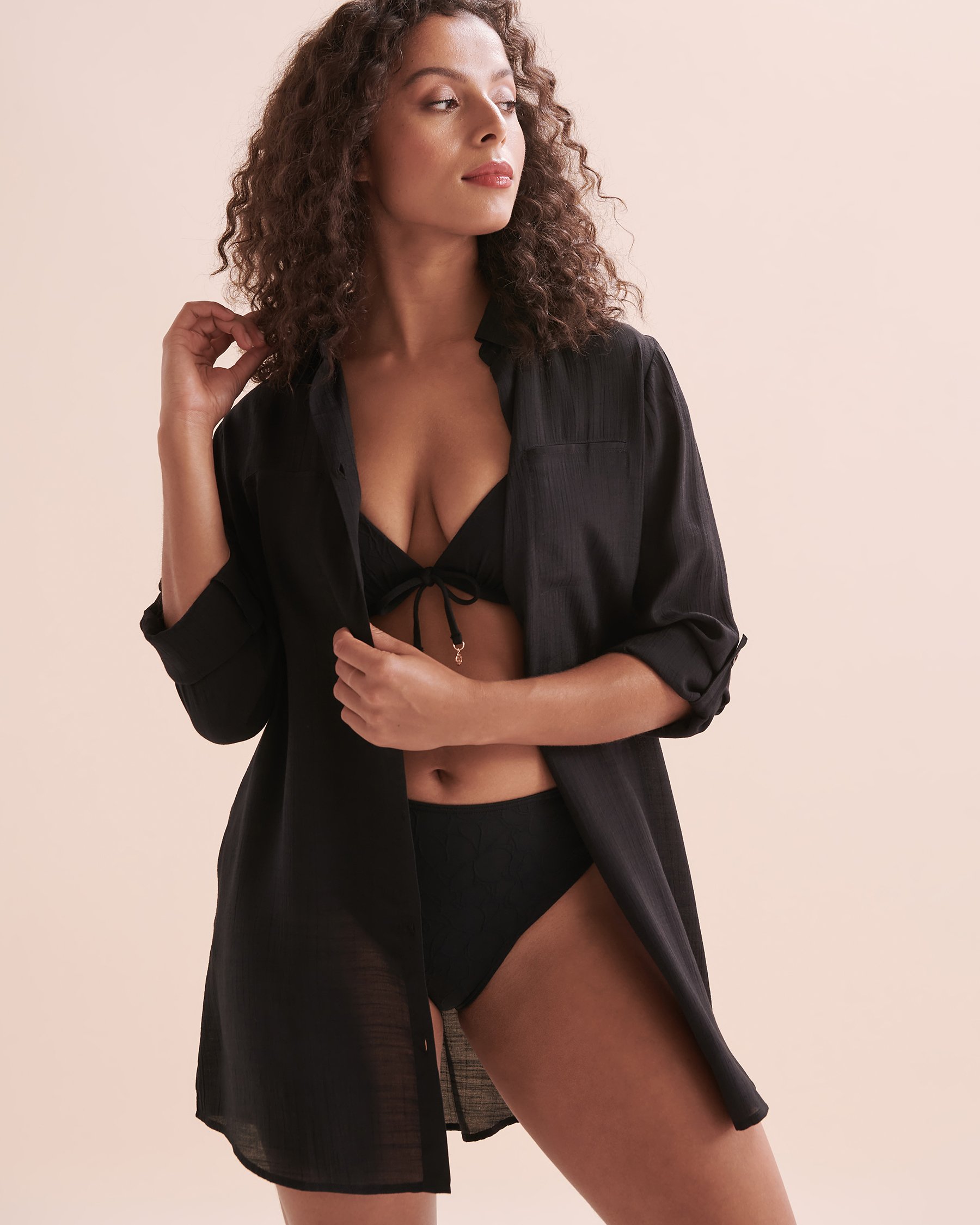 TURQUOISE COUTURE Chemisier voile Noir 02100023 - View1