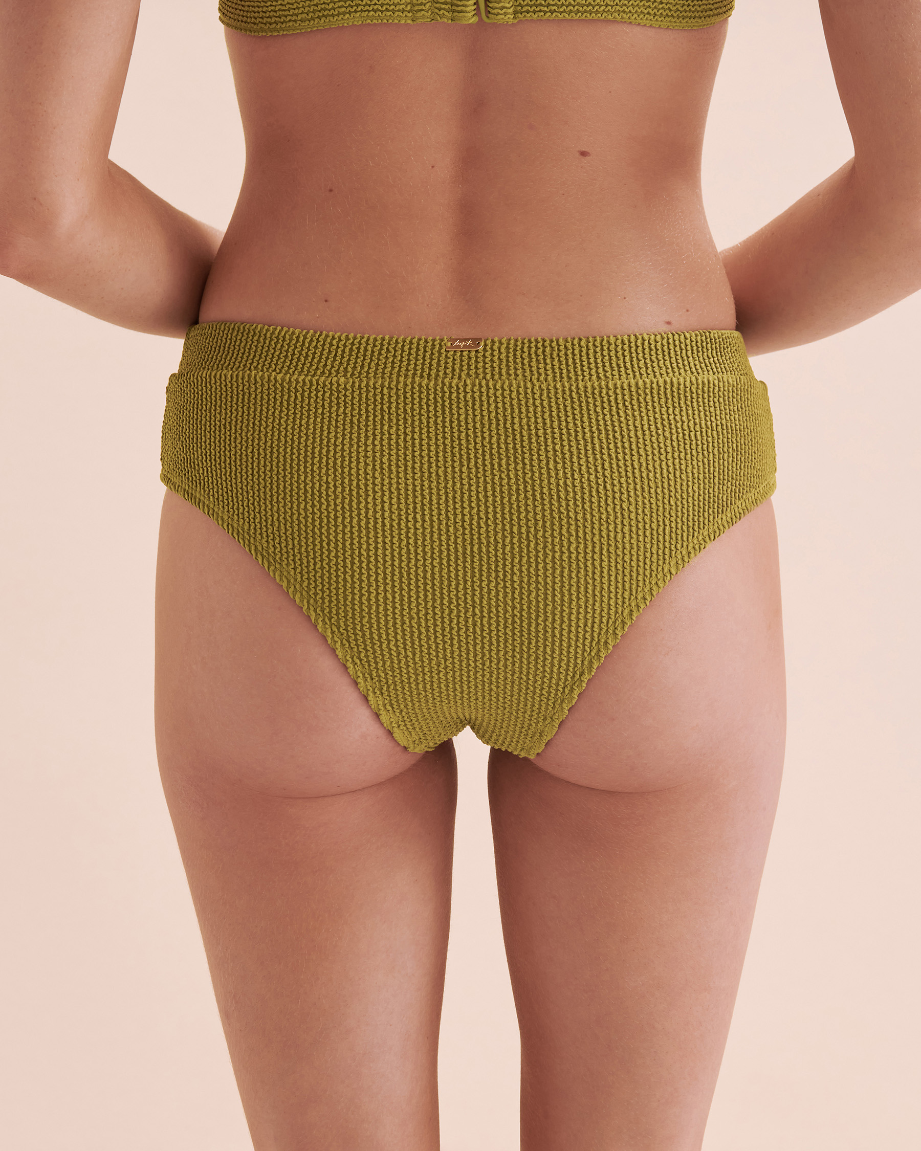 TROPIK Bas de bikini cheeky texture nid d'abeilles Vert Olive 01300339 - Voir5
