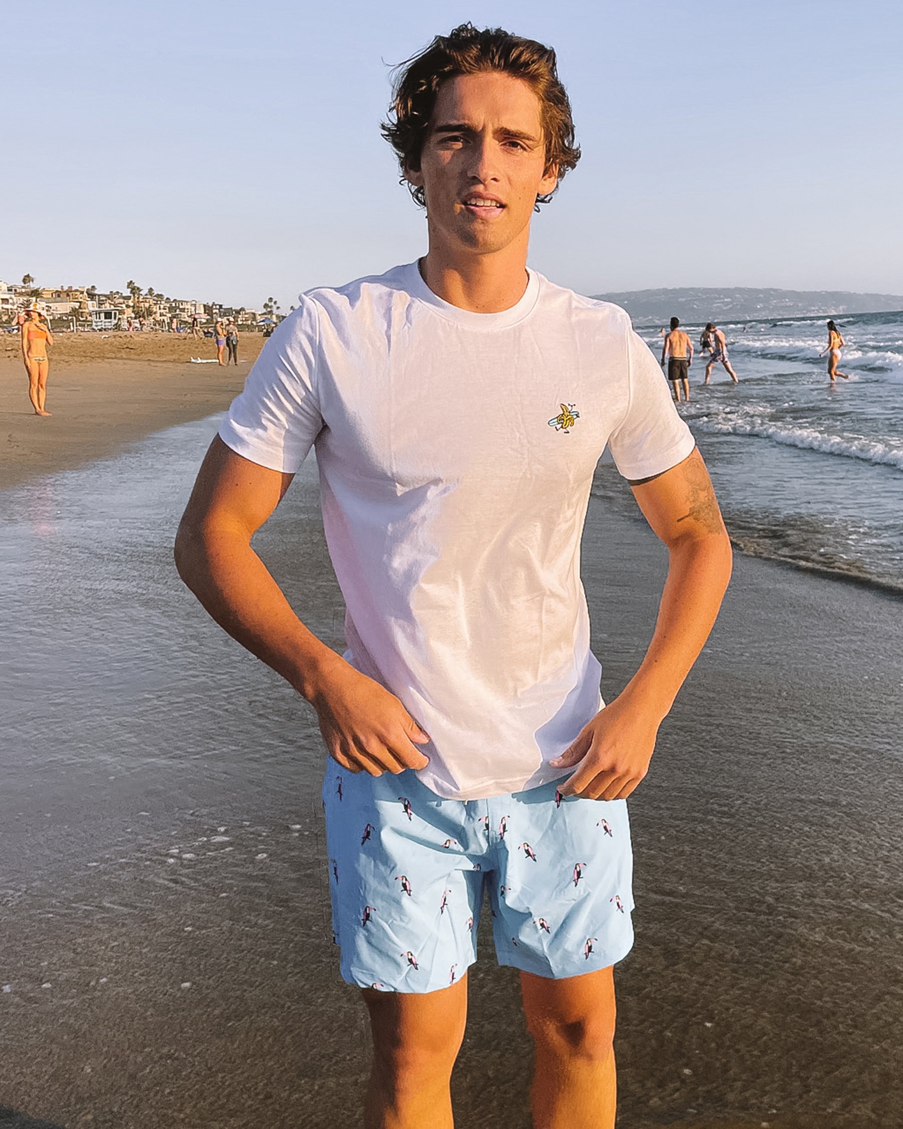 BERMIES Surf Banana T-shirt White SURF BANANA - View1