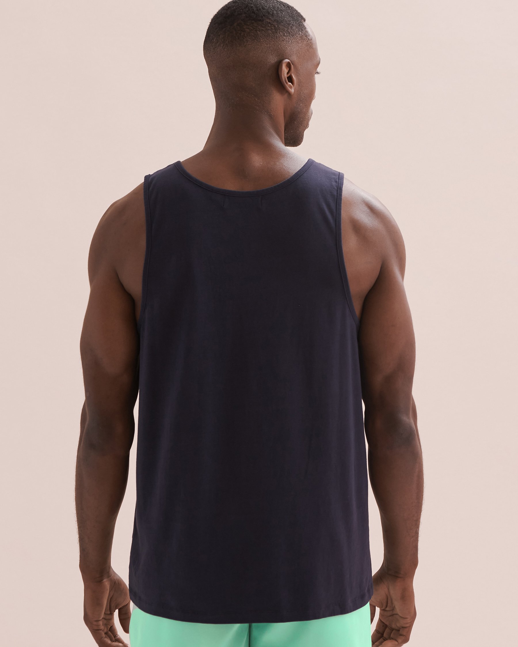 HAMABE Cotton Tank Top Maritime Blue 04100024 - View2