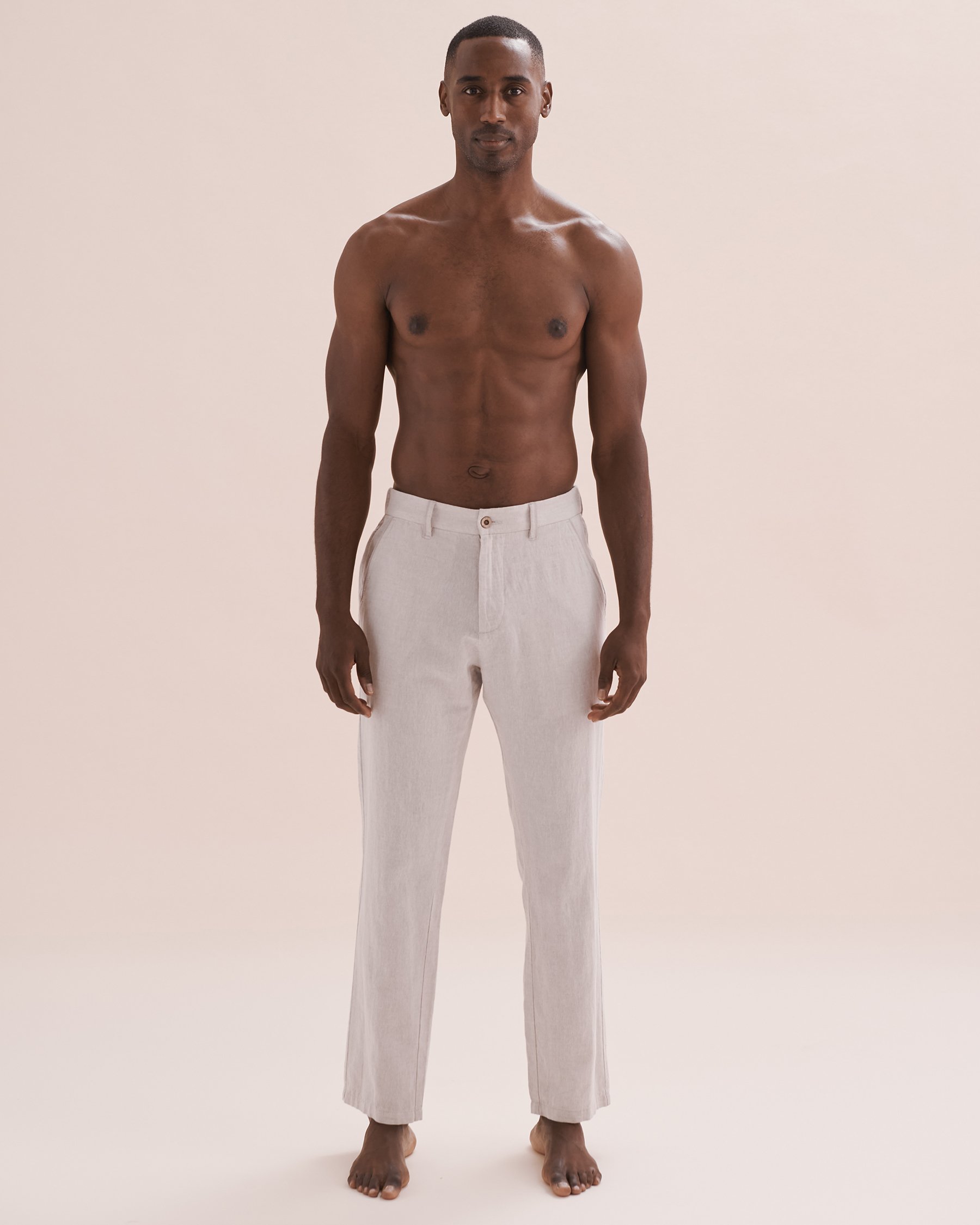 PUBLIC BEACH Linen Pants Off-white PB7101BIK - View5
